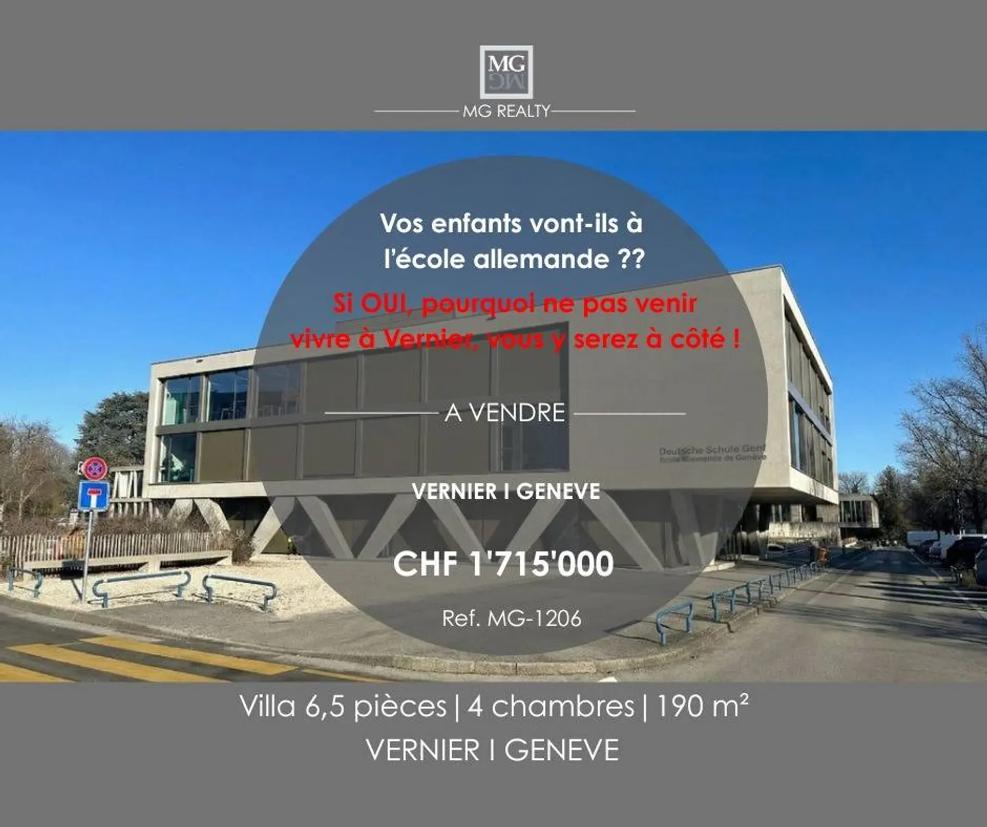 Villa 6.5 rooms, 4 bedrooms, OFF Market in Vernier - Photo 1 of 6