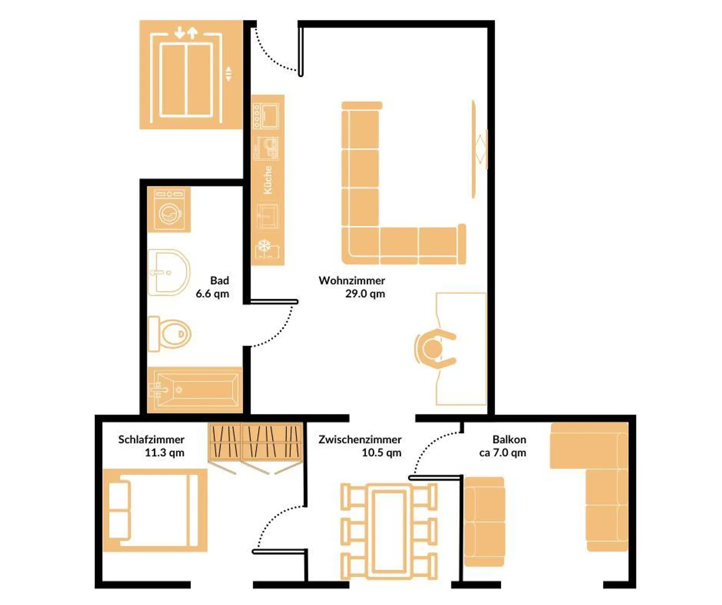Vivere tranquilli al Mettauerbach – moderno appartamento di 2,5 stanze con balcone - Foto 7 di 10