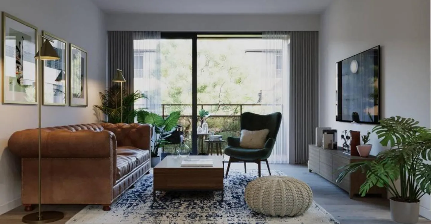 Zeitgenössische 4,5-Zimmer-Wohnung im Erdgeschoss mit zwei schönen Ausblicken - Foto 2 von 5