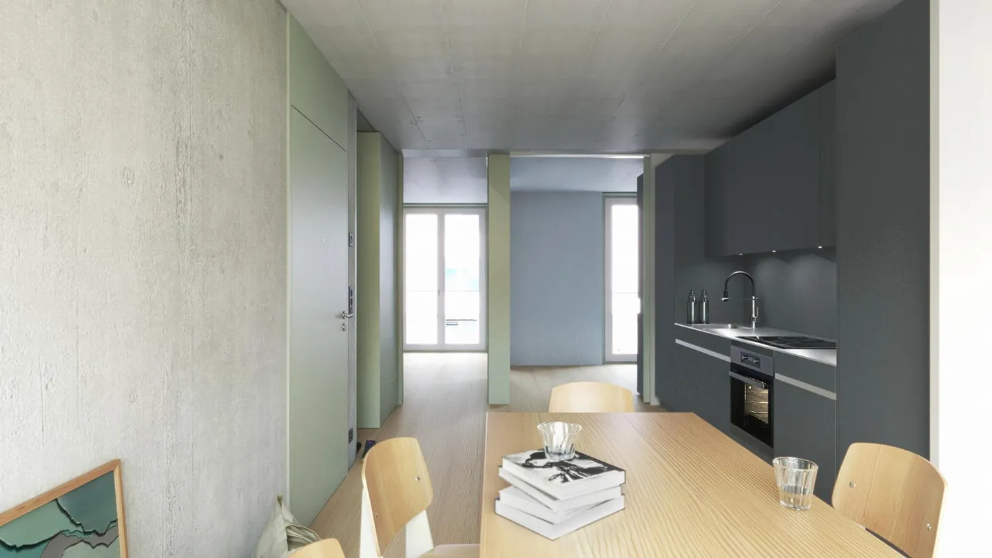 Appartement neuf de 3,5 pièces au Bläsiring avec sauna et appartement d'invités dans la maison - Photo 3 sur 7