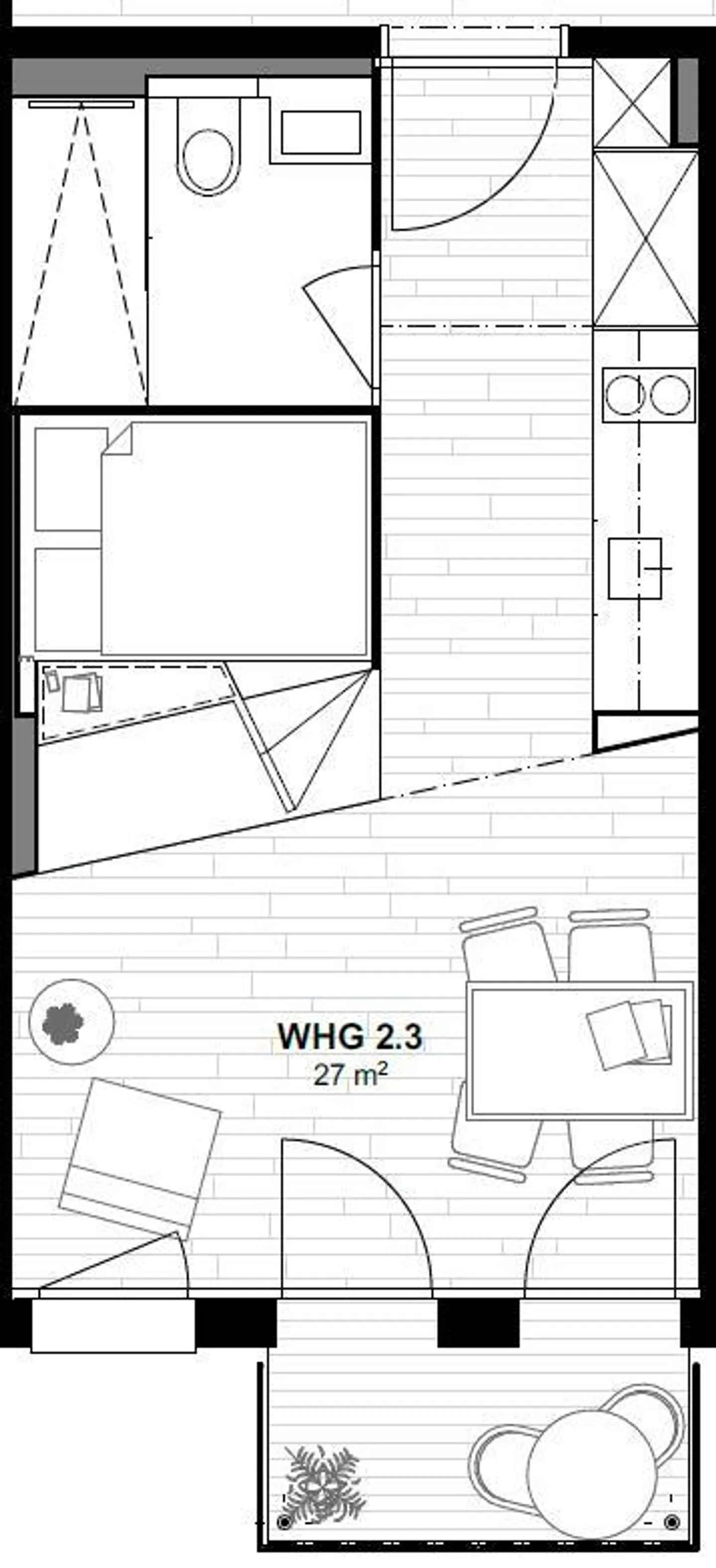 Modernes, teilmöbliertes Studio wartet auf Sie! - Foto 7 von 7