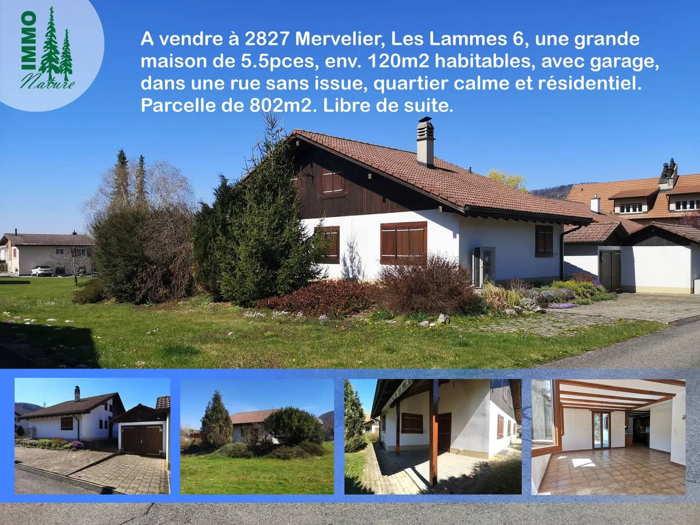 Riduzione di prezzo: casa 5.5 locali, ca. 120m2, terreno 802m2, con garage, posti auto, terrazza - Foto 1 di 41