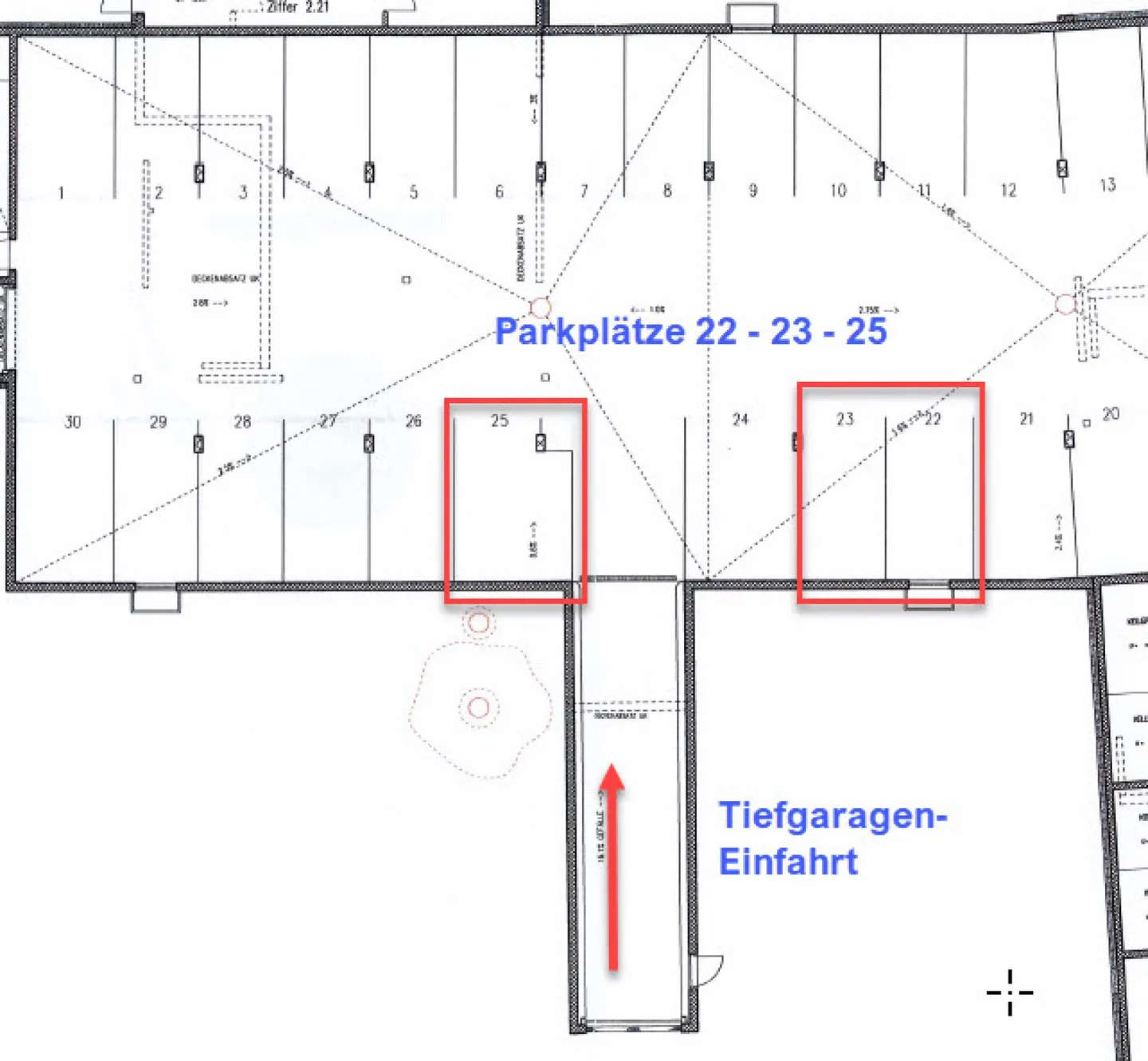 À louer, grand emplacement de parking dans un garage souterrain à Niederlenz - Photo 1 sur 1