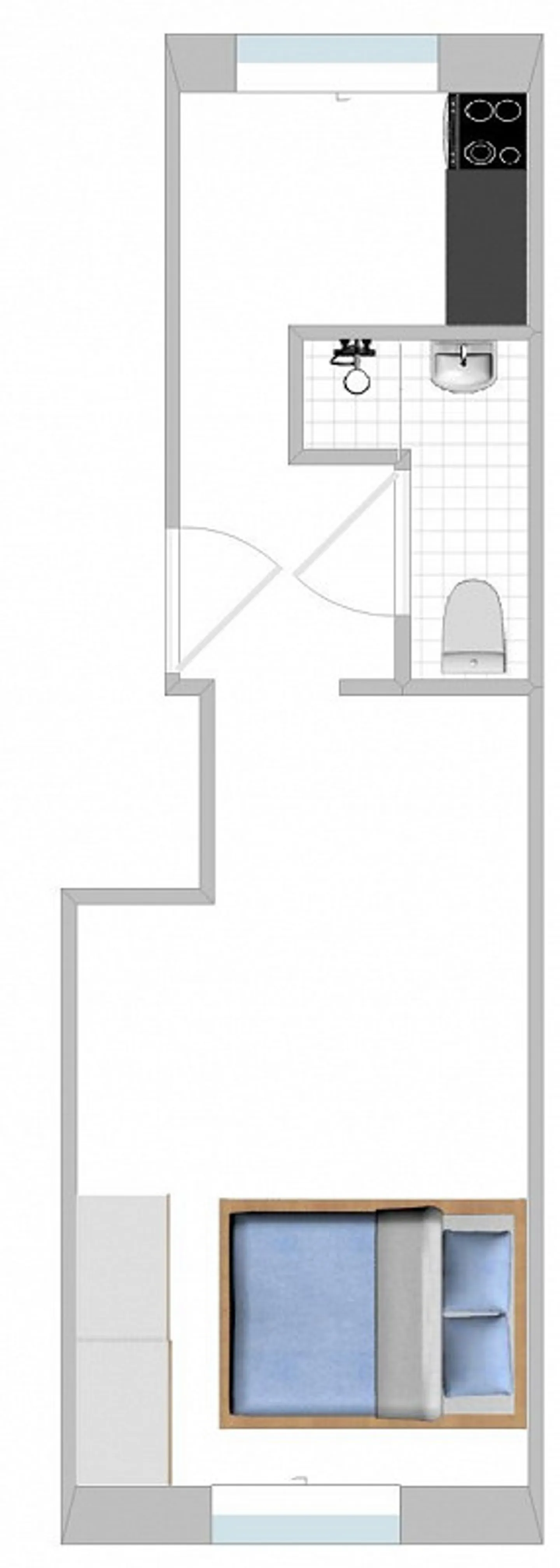 piccolo appartamento di 1,5 stanze vicino alla stazione - Foto 9 di 9
