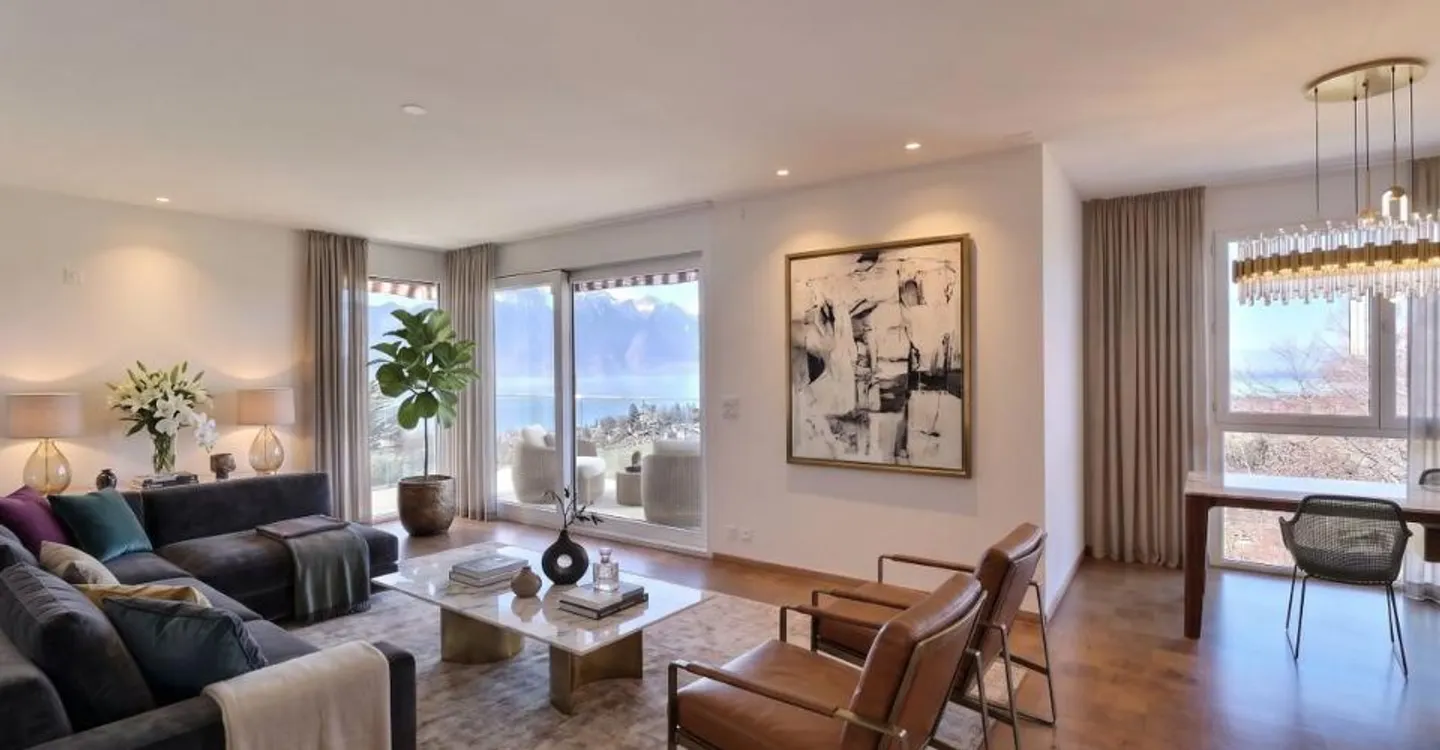 SPACIOUS 5.5-ROOM APARTMENT WITH GRAND VIEW OF THE LAKE AND MOUNTAINS - Photo 6 of 11
