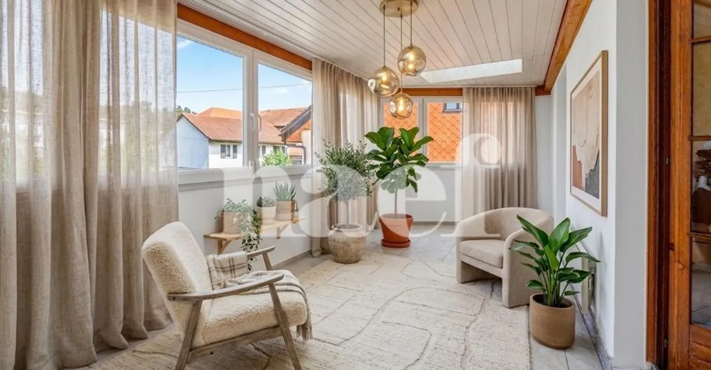 Semi-detached village house with 4.5 rooms, veranda and garden for sale in Granges-Marnand - Photo 4 of 6