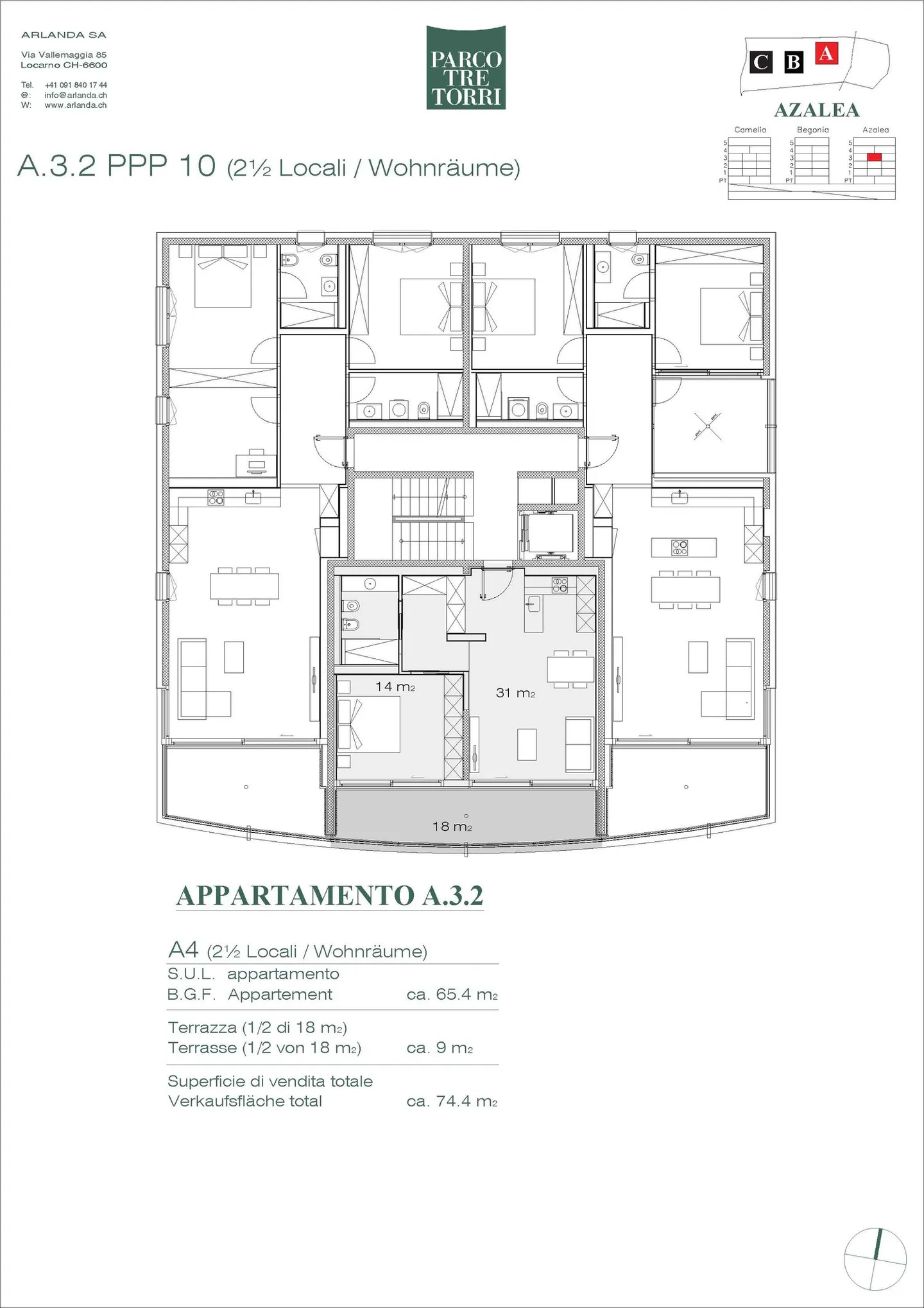 Appartement panoramique 2,5 pièces A.3.2 n° 10 - Photo 5 sur 18