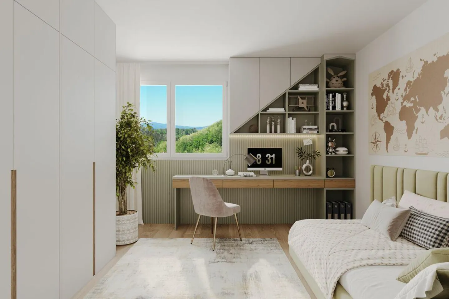 Arriver et se sentir chez soi - Appartement au dernier étage de 4,5 pièces avec 120 m² dans un environnement calme et verdoyant - Photo 5 sur 11