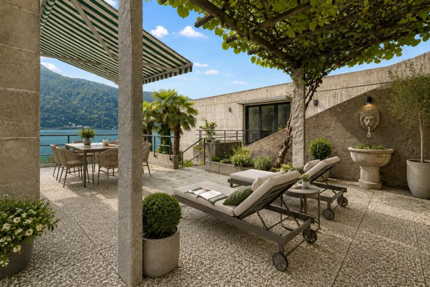 Villa au bord du lac avec garage à bateau privé à Morcote - Photo 5 sur 17