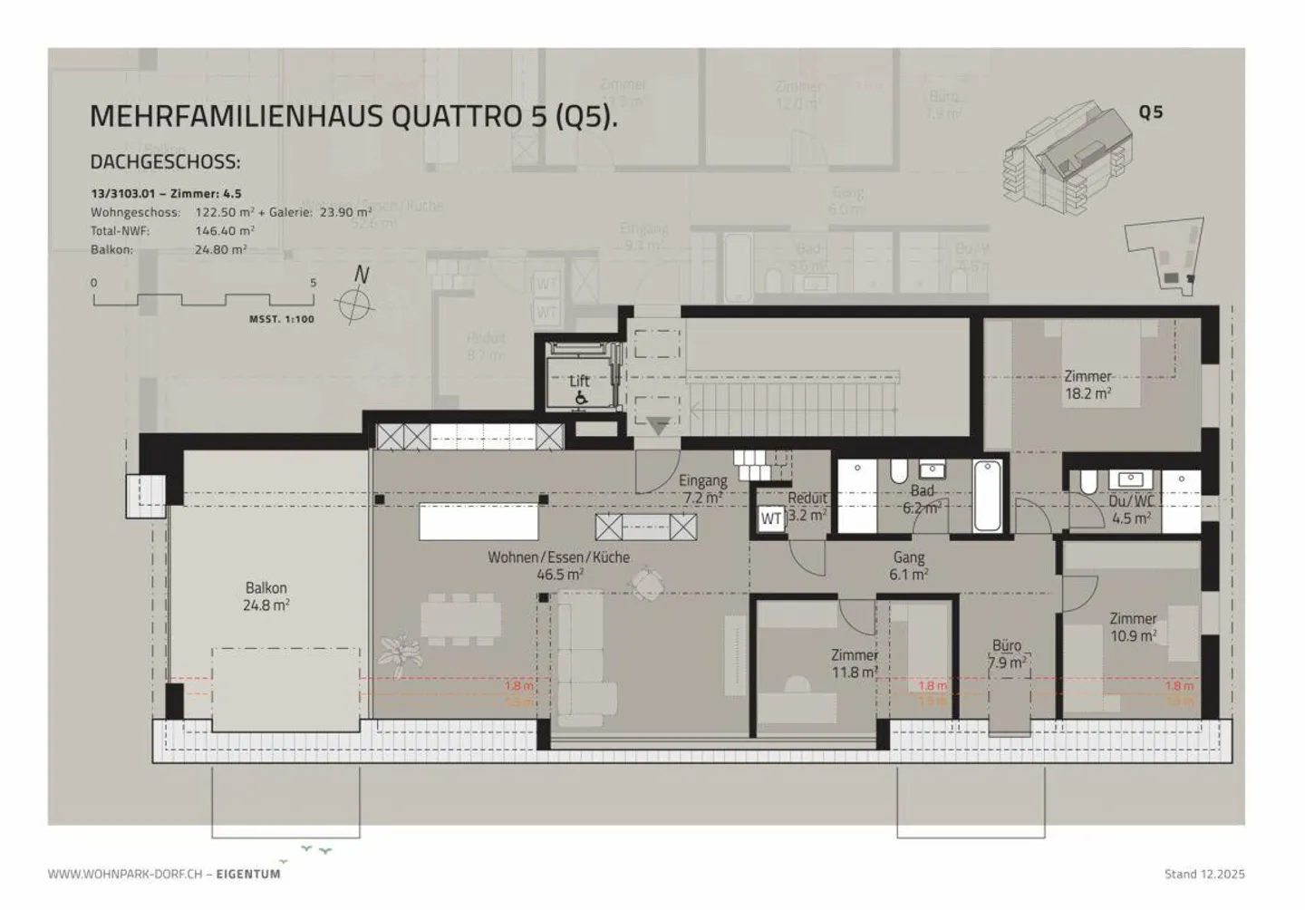 WOHNPARK DORF - Appartamento di 4,5 stanze in mansarda - Foto 7 di 10