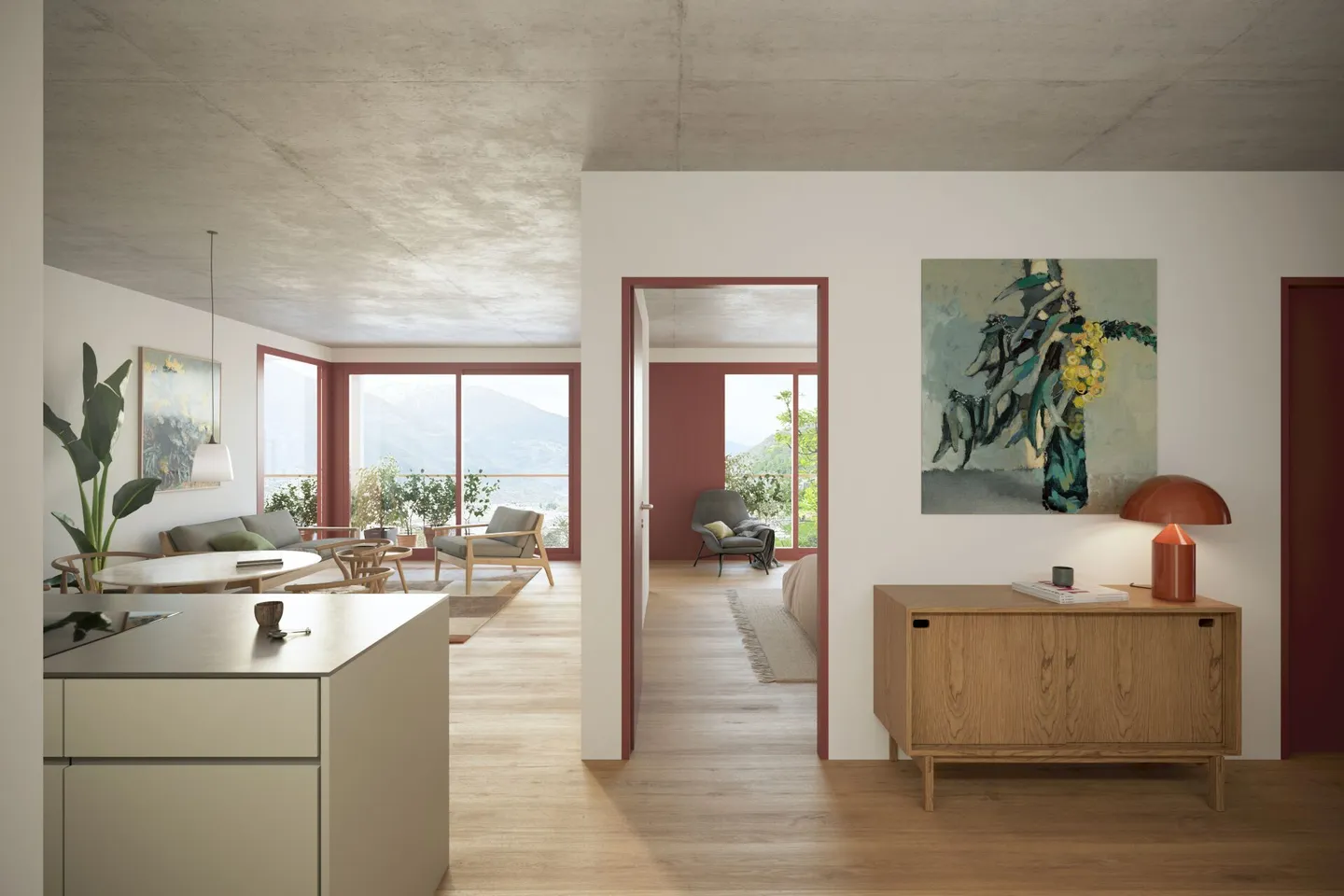 Moderne 3.5 Zimmerwohnung mit traumhafter Aussicht auf das Bergpanorama - Foto 3 von 10