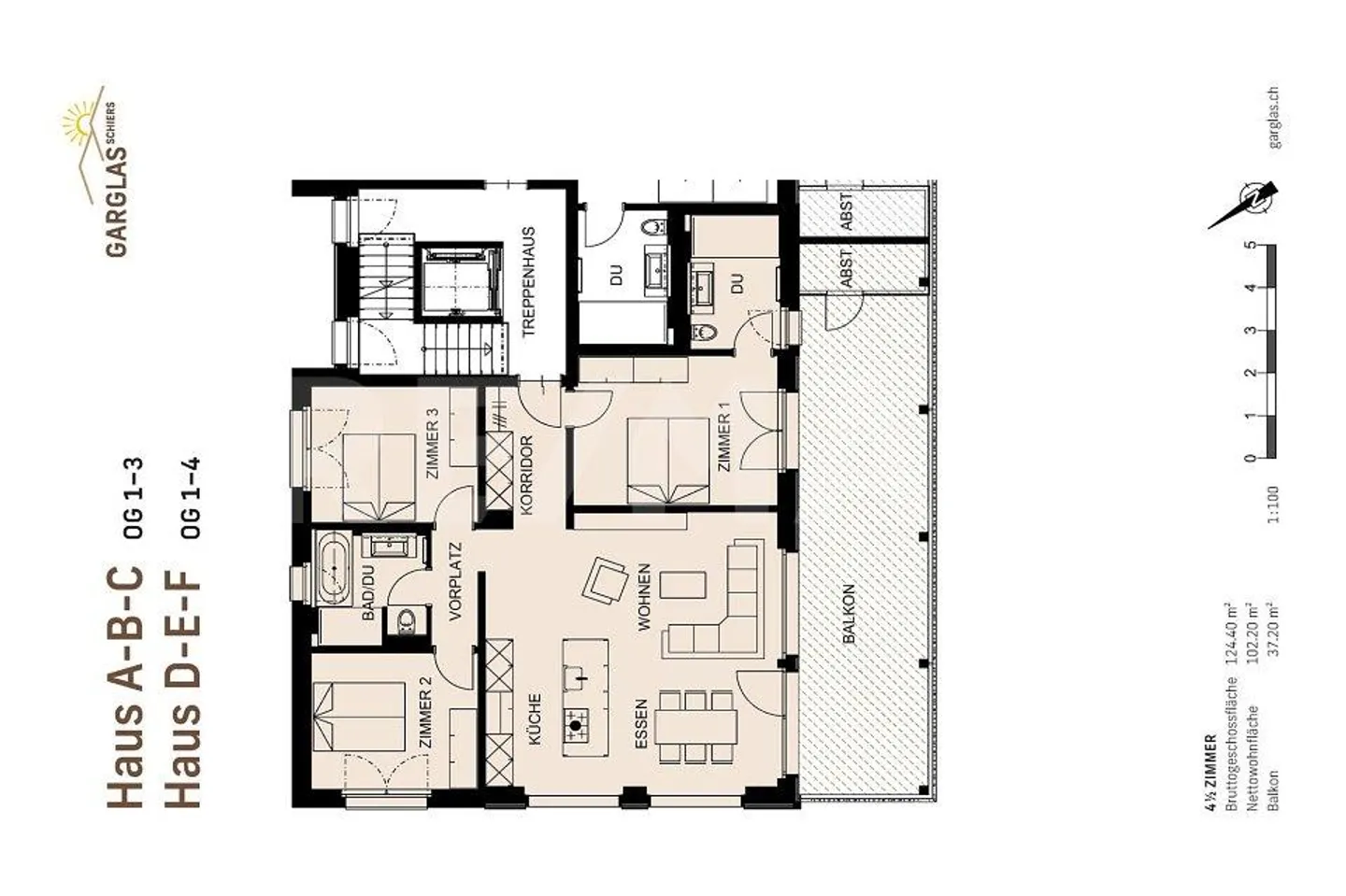 Vivre de manière économe en énergie www.garglas.ch - Appartement 4½ pièces E3 avec Ant... - Photo 9 sur 9