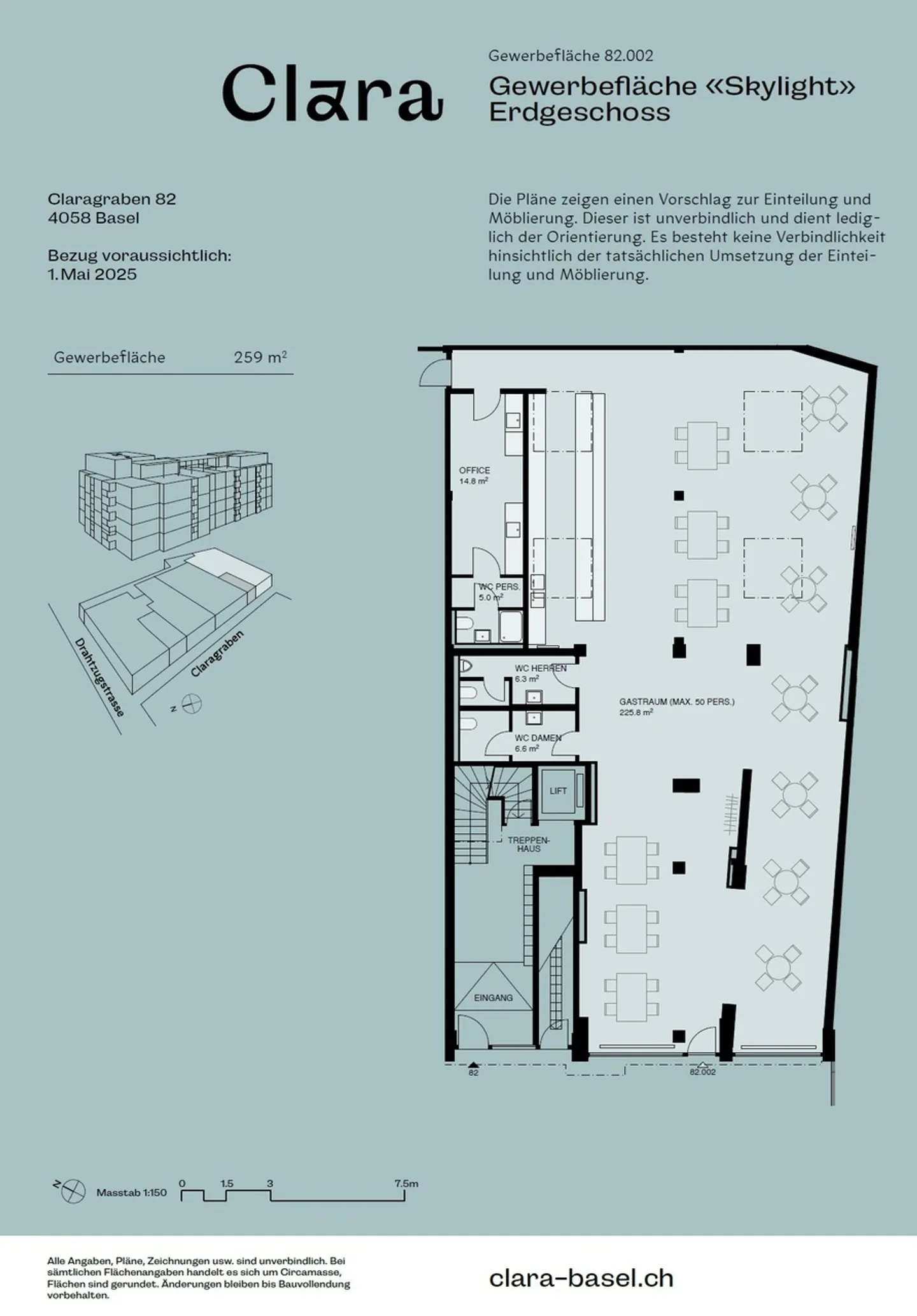 Your new commercial unit in the heart of Basel - 259m2 at Claraplatz - Photo 2 of 7