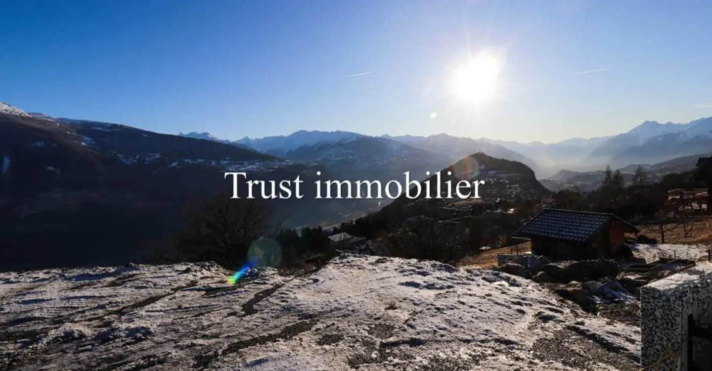 8000. Panoramablick / Grundstück zu verkaufen in Sergnou / Crans-Montana - Foto 3 von 5