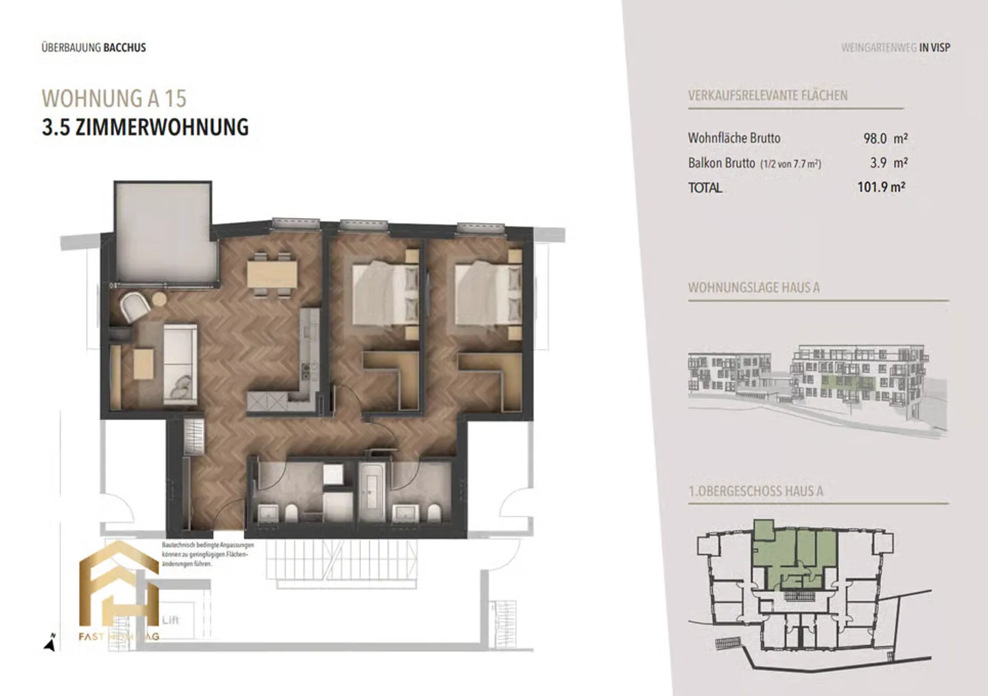 Modernes Apartment mit Aussicht - Foto 3 von 11