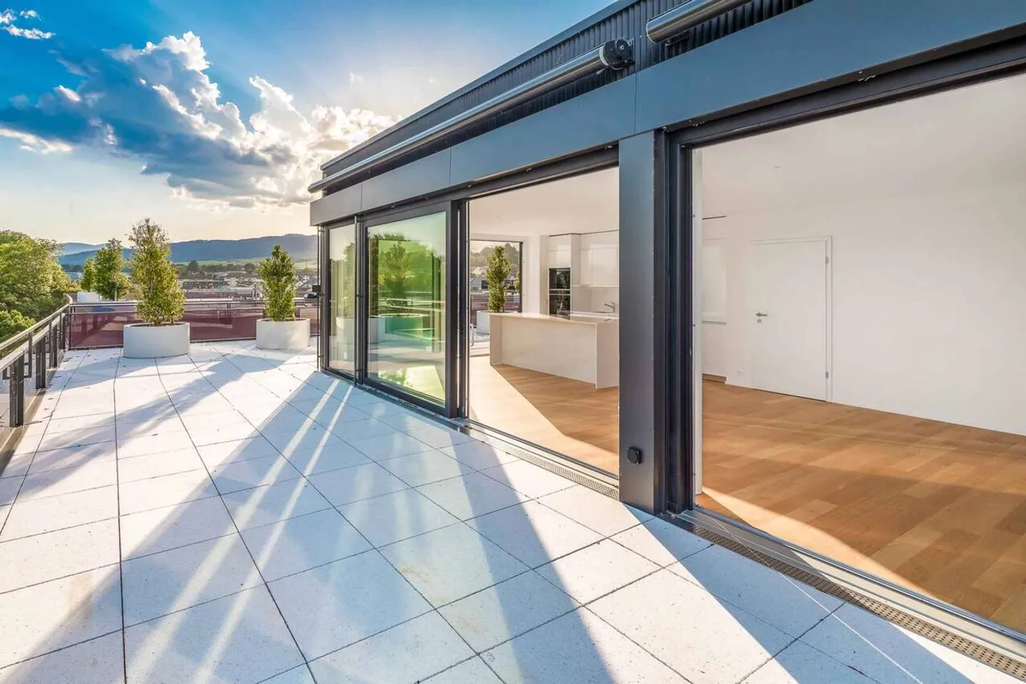 UNIQUE! 5.5-room penthouse of 180m2 with a 168m2 rooftop terrace offering panoramic views of the lake and the Alps - Photo 9 of 13