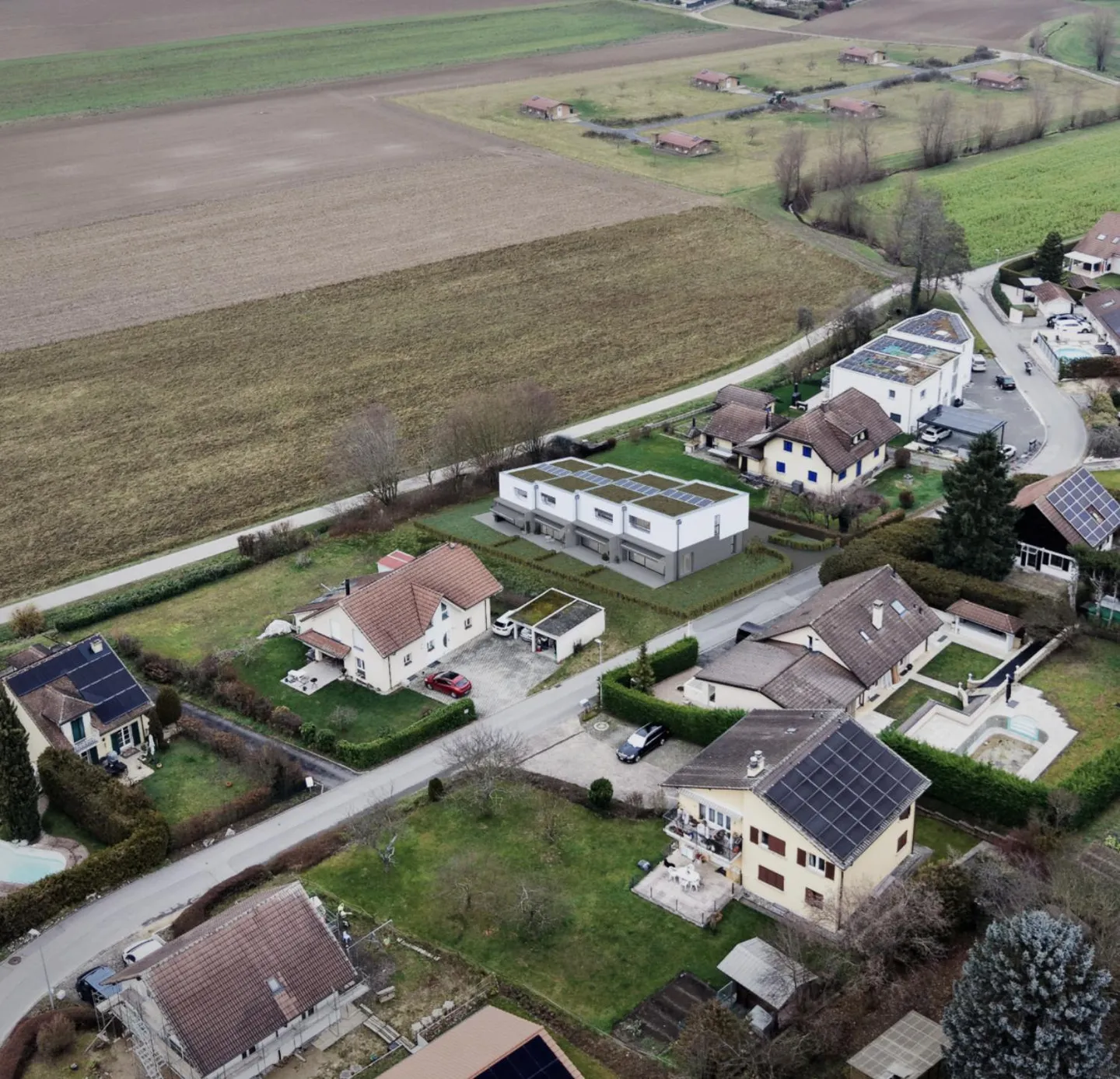 Domdidier, in vendita, ville adiacenti con 4.5 stanze, con giardino - Foto 5 di 6