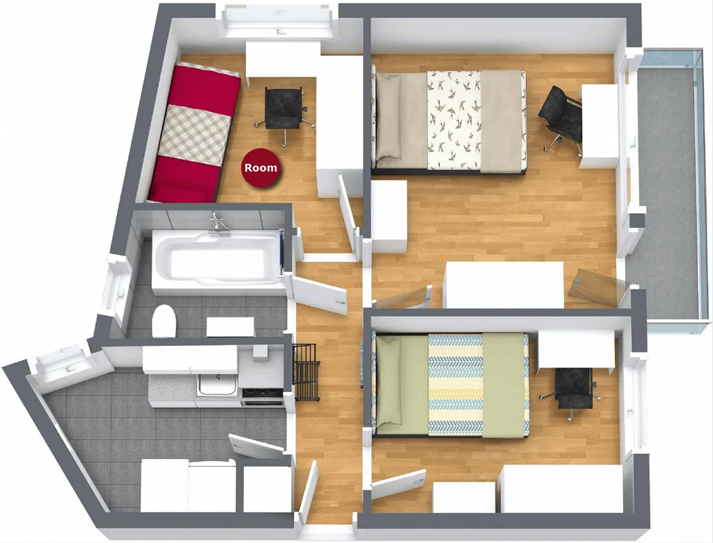Chambre meublée dans un appartement modernisé dans un emplacement de choix - Photo 8 sur 8