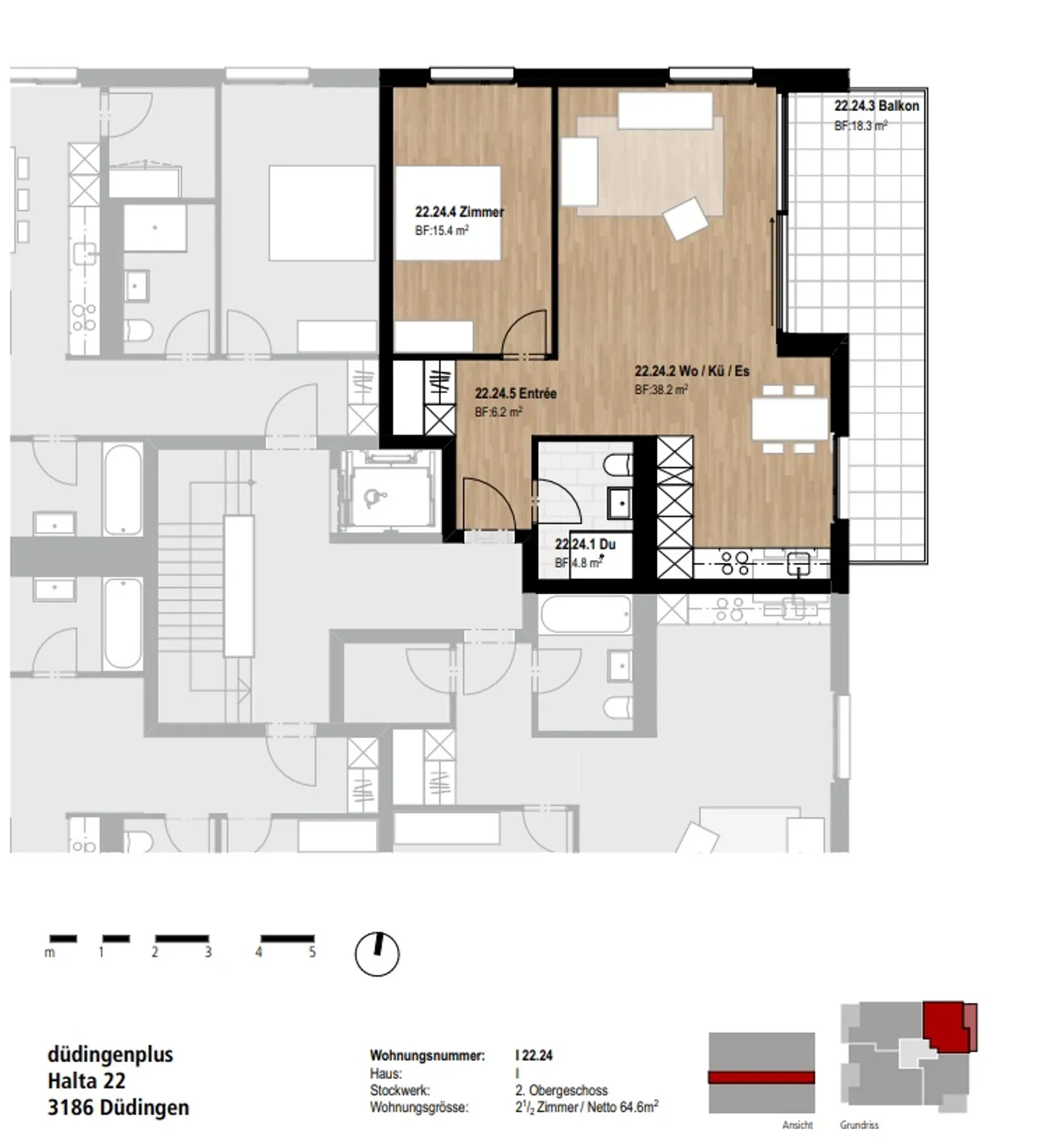 Appartement 2.5 pièces - Photo 3 sur 6