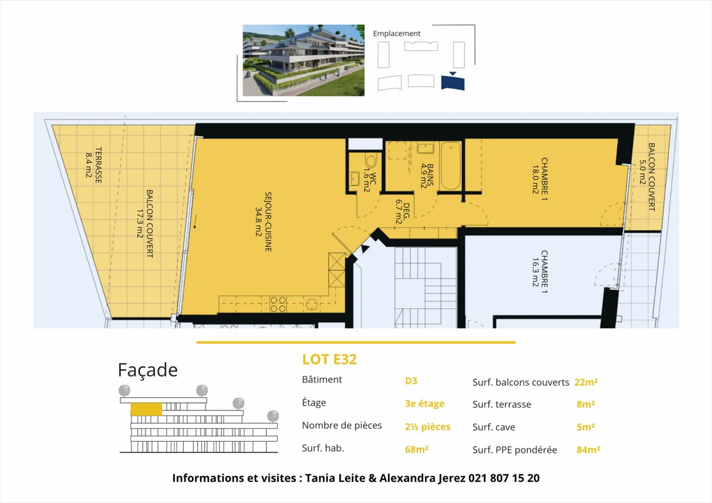 UNIQUE! 2.5-room penthouse of 68m2 with 2 terraces and panoramic view - Photo 13 of 13