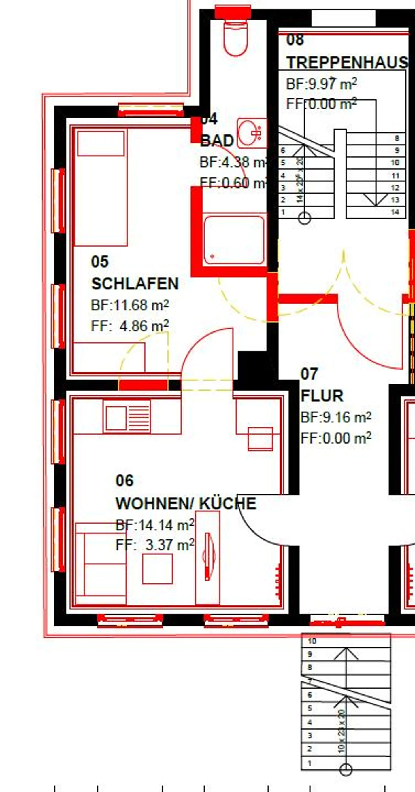 Appartamento affascinante con 2 camere al piano rialzato con possibilità di posti a sedere - Foto 6 di 7
