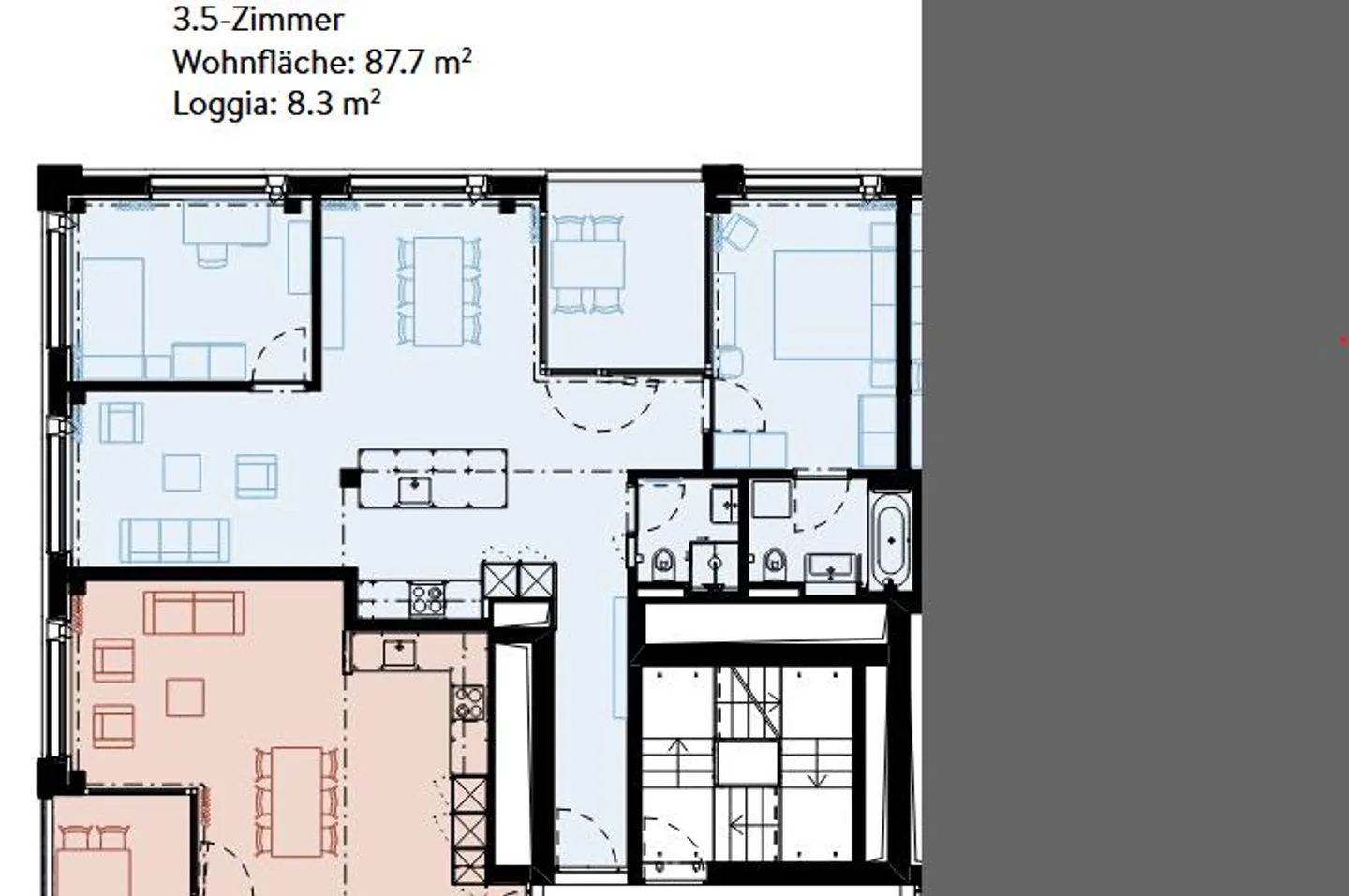 Appartamento moderno di 3,5 stanze al 18° piano con vista mozzafiato - Foto 8 di 8