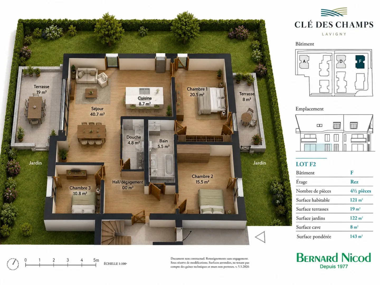 Modern Garden Apartment in Lavigny - Photo 1 of 7