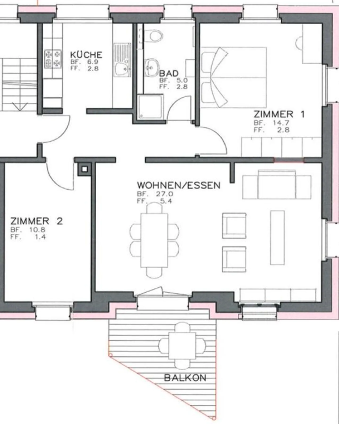 Geräumige Wohnung in ruhiger Lage - Foto 8 von 8