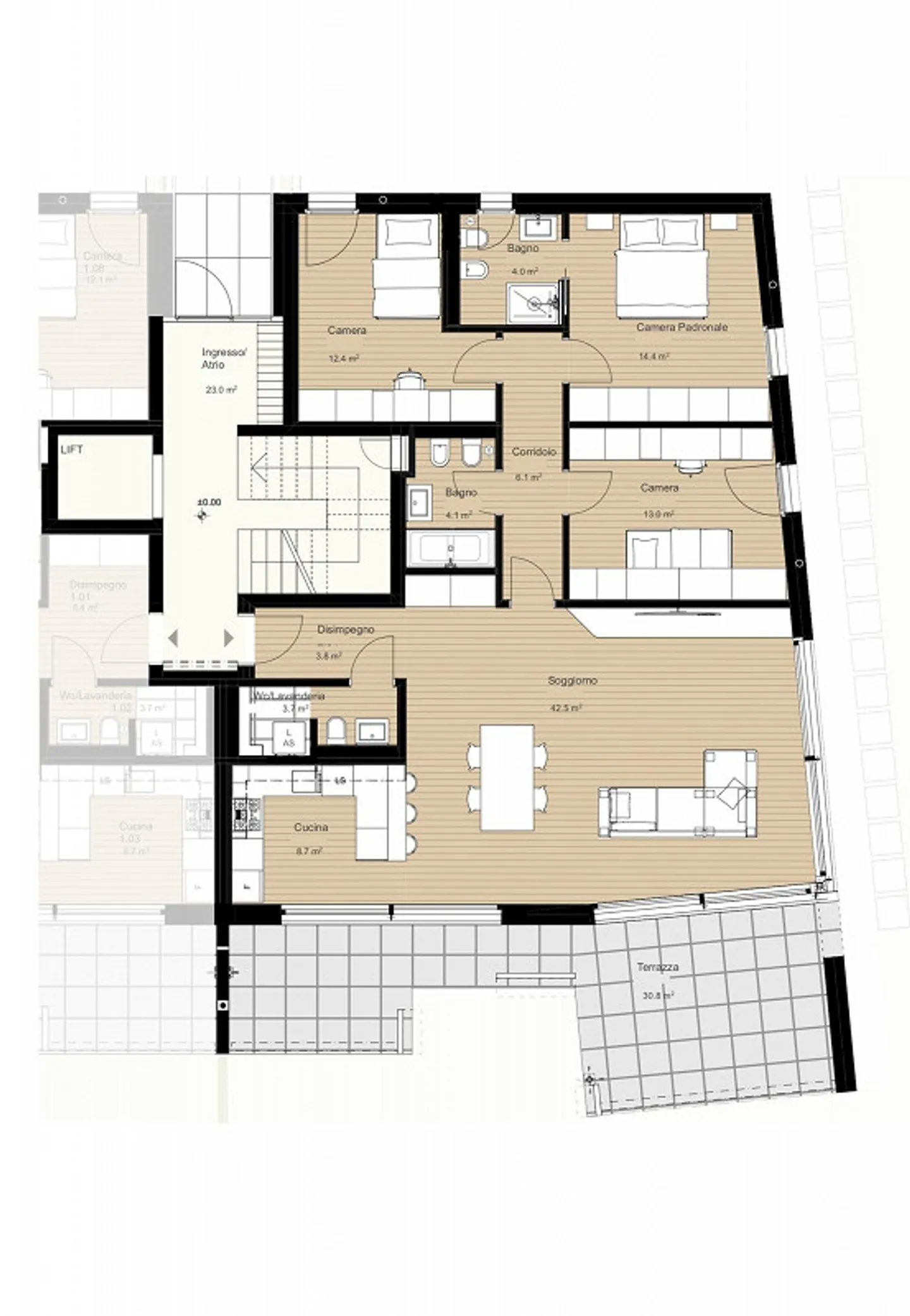 Elegantes Apartment mit privatem Garten - Foto 17 von 19