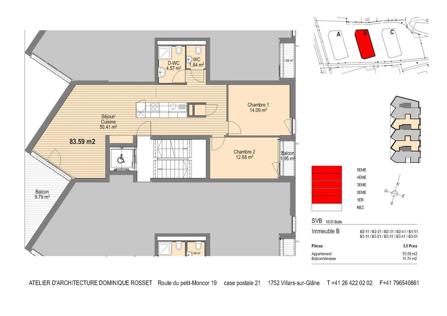 Bright 3.5 room apartment of approx. 83 m2 on the 4th floor - Photo 5 of 7
