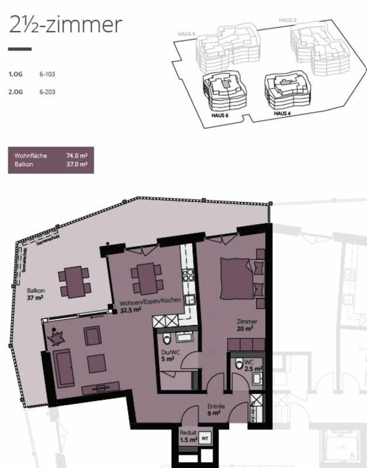 Appartamenti moderni di 2,5 stanze con ampia terrazza coperta - Foto 4 di 5