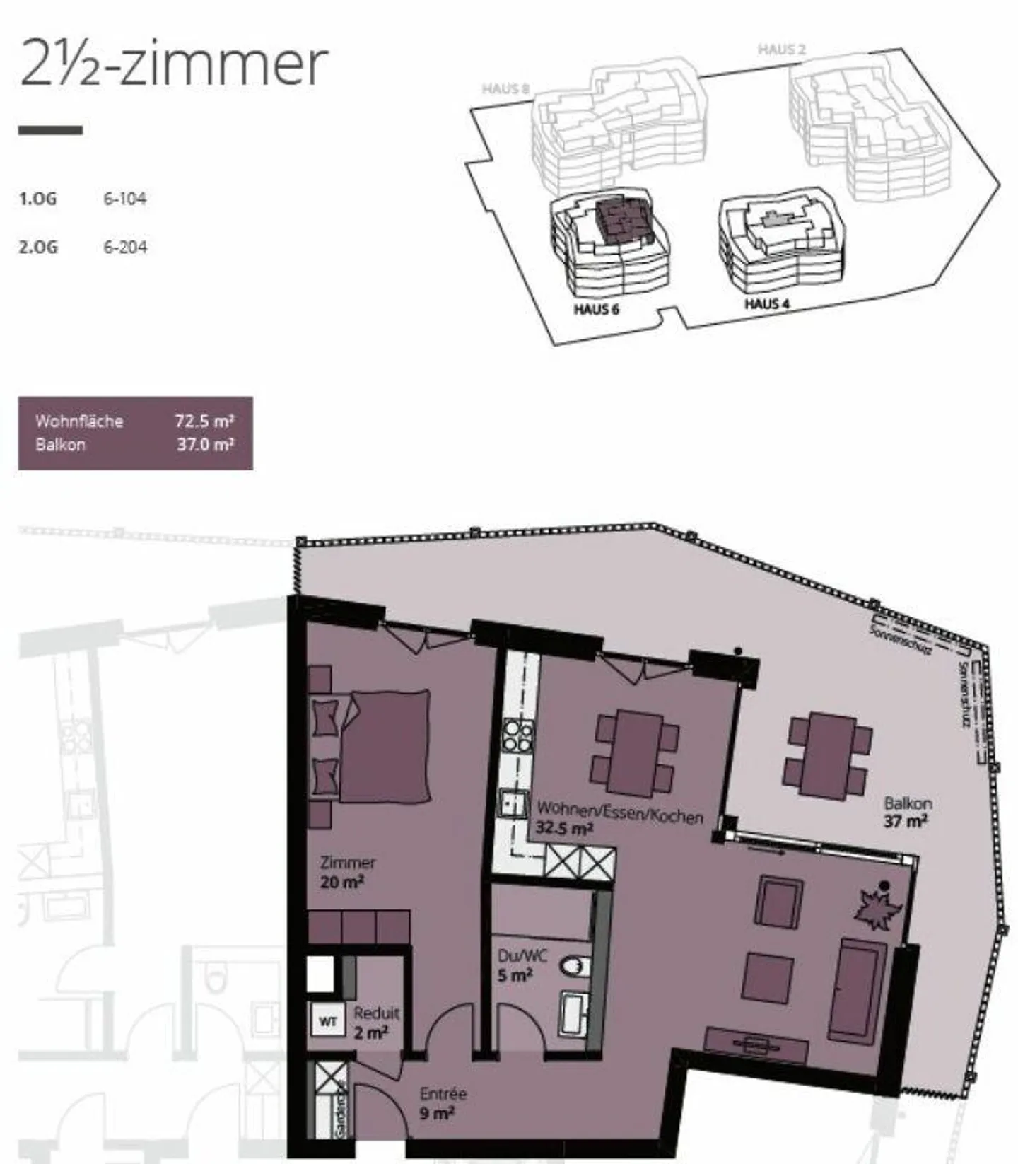 Appartamenti moderni di 2,5 stanze con ampia terrazza coperta - Foto 5 di 5