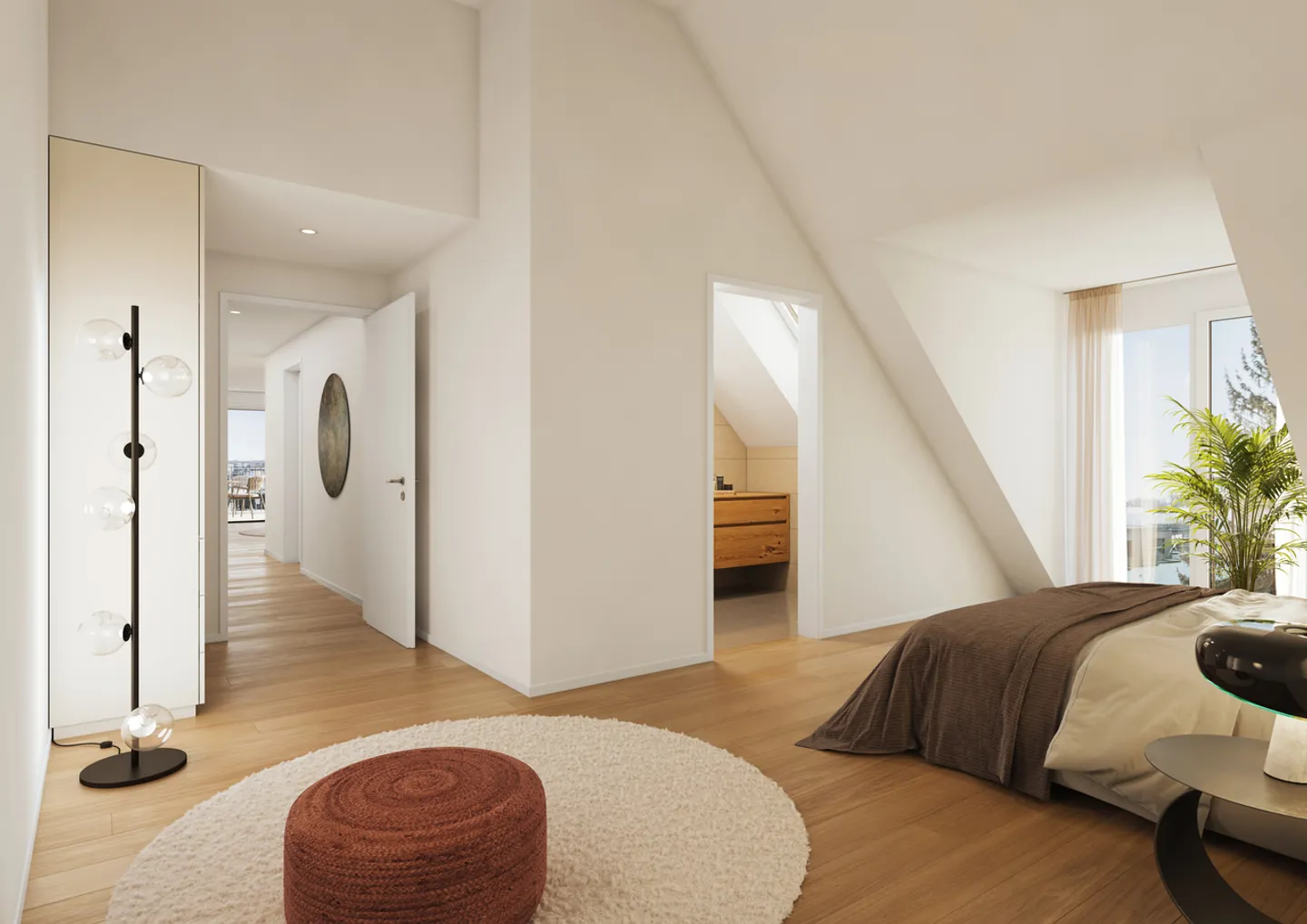 Vivre au-dessus des toits : Appartement confortable de 3,5 pièces au dernier étage - Photo 3 sur 6