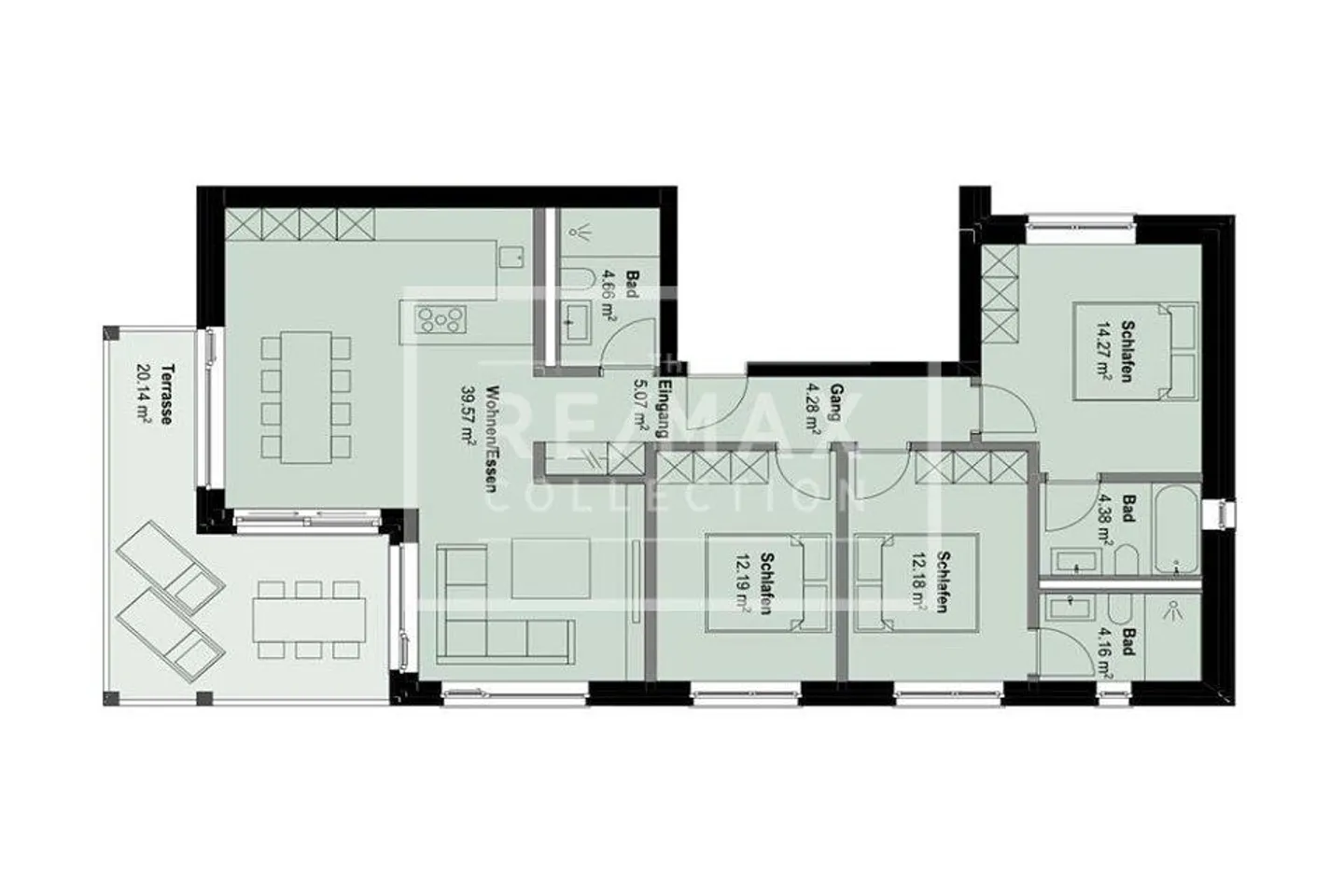 Appartement 4½ pièces n° 3, 1er étage, nouveau bâtiment Ganschiersch - PREMIÈRE OCCUPATION - Photo 7 sur 8