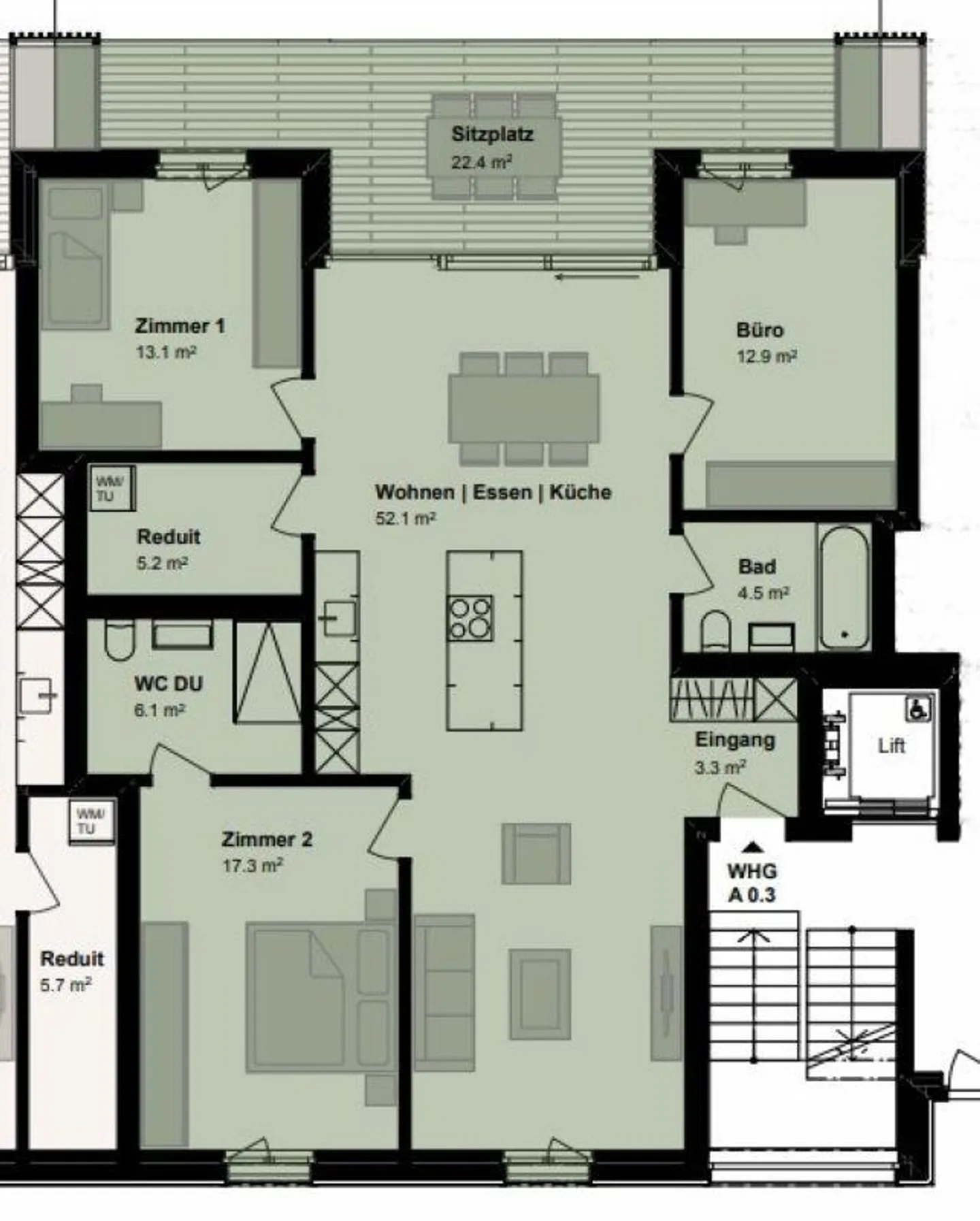 Grosszügige, moderne 4.5-Zimmer-Gartenwohnung zu vermieten - Foto 5 von 6