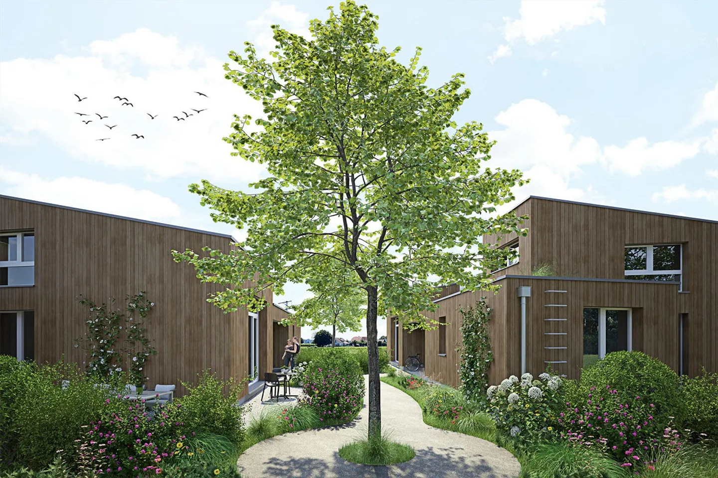 Maison jumelée dans le style de maison d'atelier - moderne, individuelle et naturelle... - Photo 3 sur 8