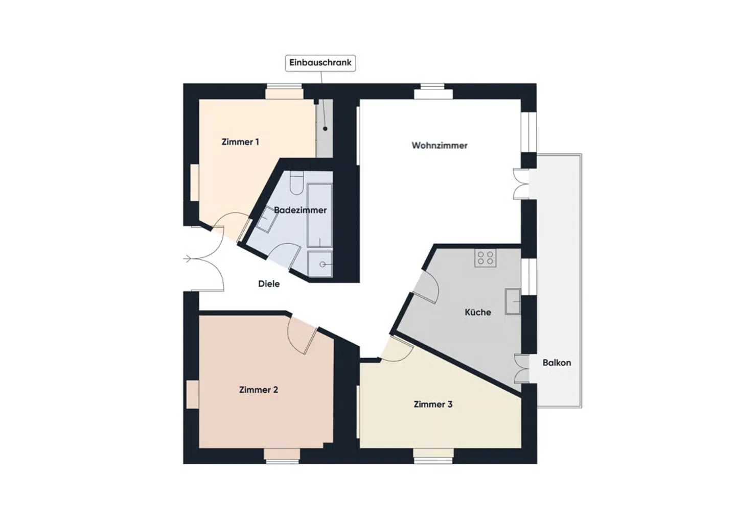 Appartement attrayant de 4,5 pièces avec balcon, salle de loisirs et jardin privé - Photo 11 sur 13