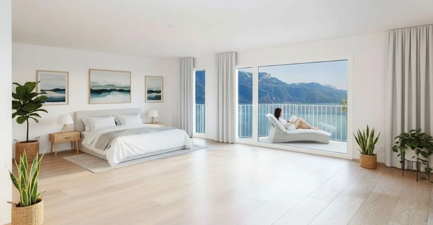 Attico duplex eccezionale nuovo 5.5 locali con grande balcone e vista spettacolare - Foto 3 di 7