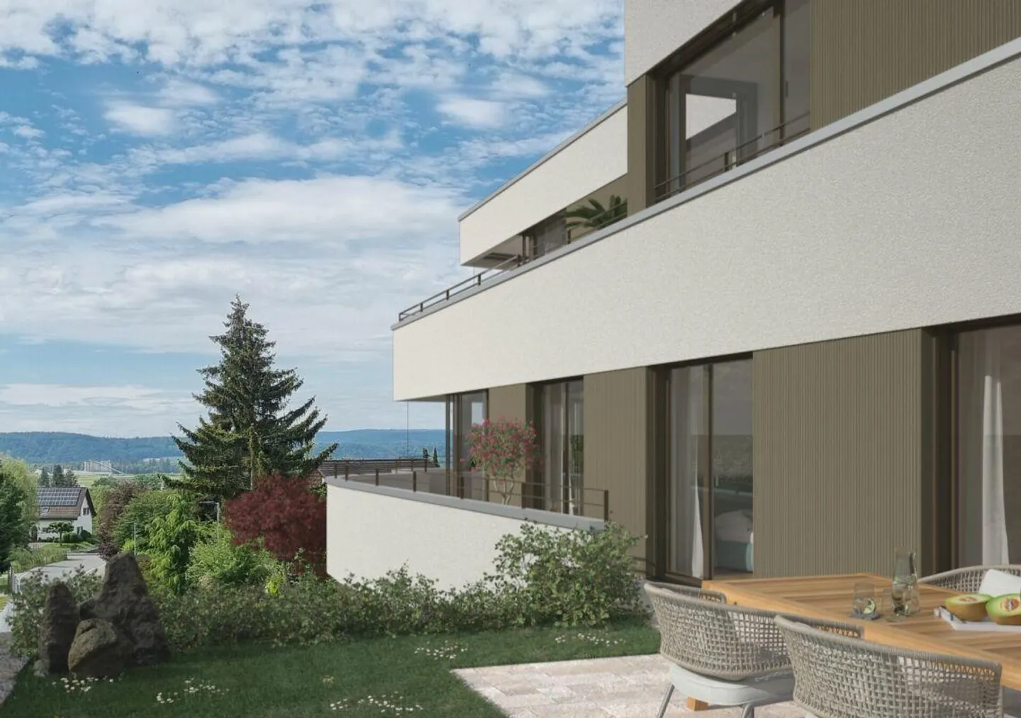 Exklusive Wohnung mit grosser Terrasse & Gartenanteil an erhöhter Lage - Foto 2 von 12