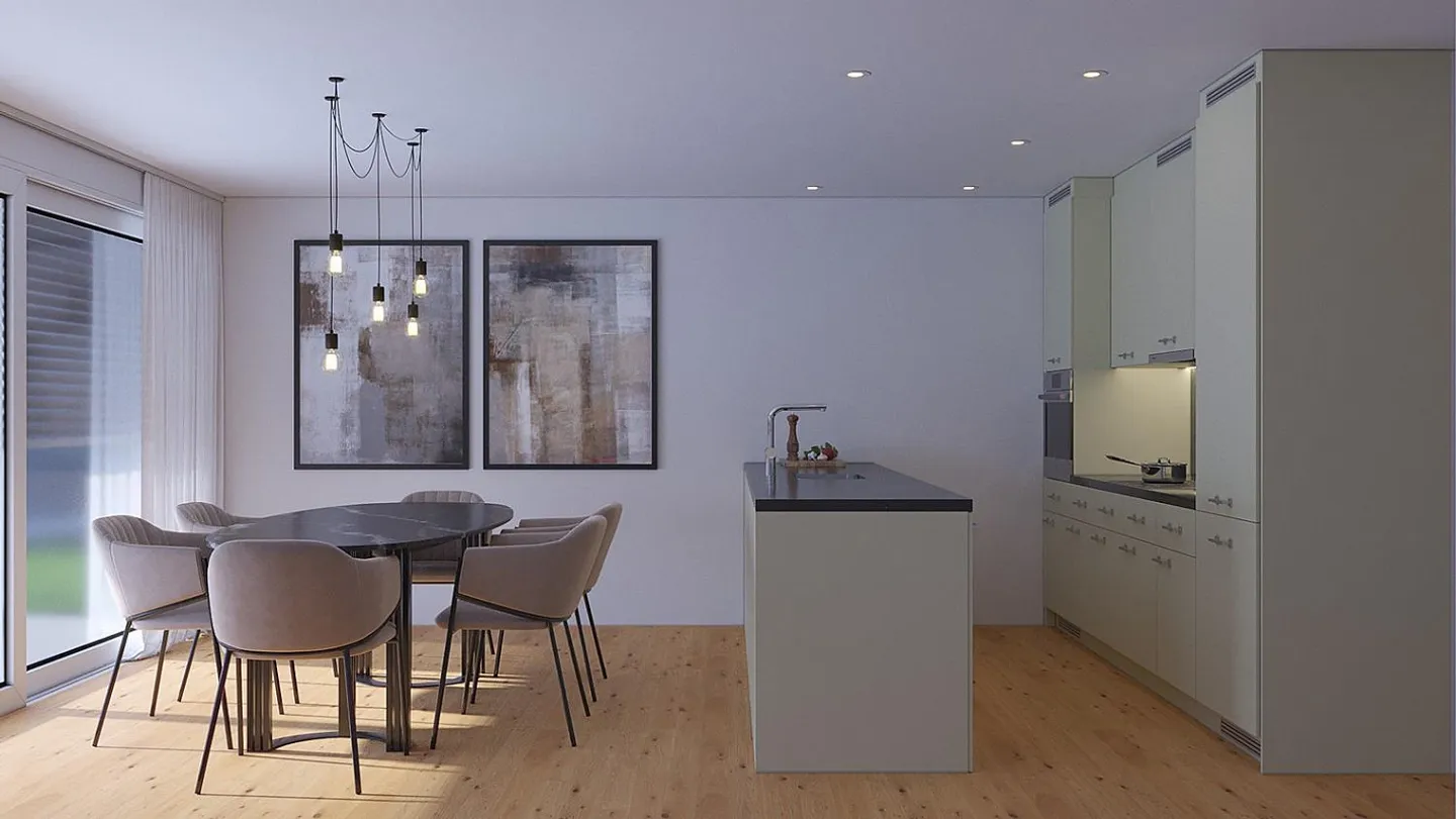Moderne 3.5-Zimmer-Wohnung mit grosser Terrasse und Grünfläche in Brig - Foto 2 von 6