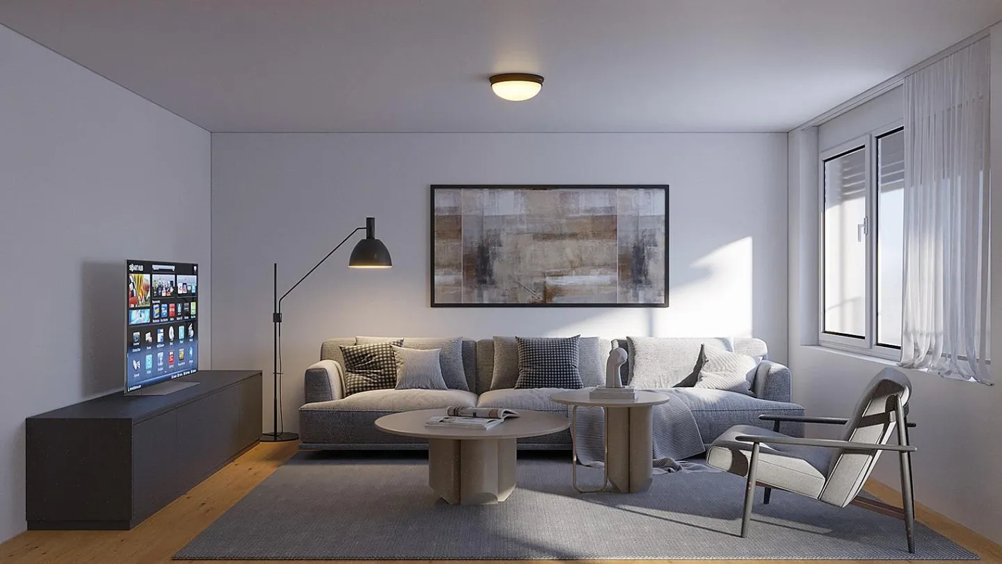 Moderne 3.5-Zimmer-Wohnung mit grosser Terrasse und Grünfläche in Brig - Foto 4 von 6