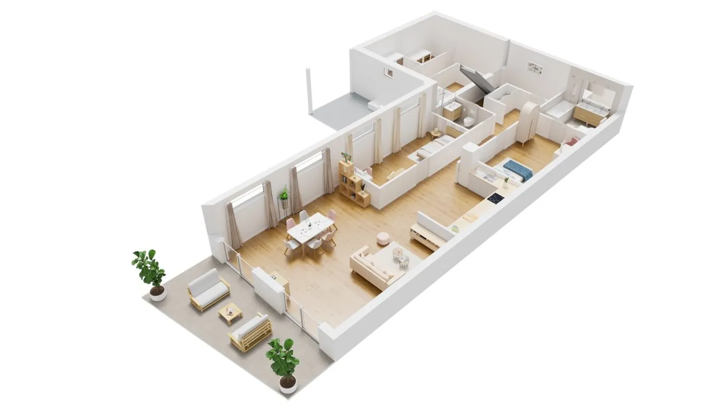 Renovierte 3,5-Zimmer-Wohnung mit Terrasse und privatem Außenbereich - Foto 7 von 8