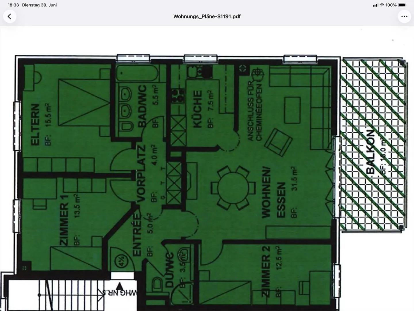 Luminoso appartamento di 4,5 stanze con balcone di 15 m² con vetratura - Foto 11 di 11