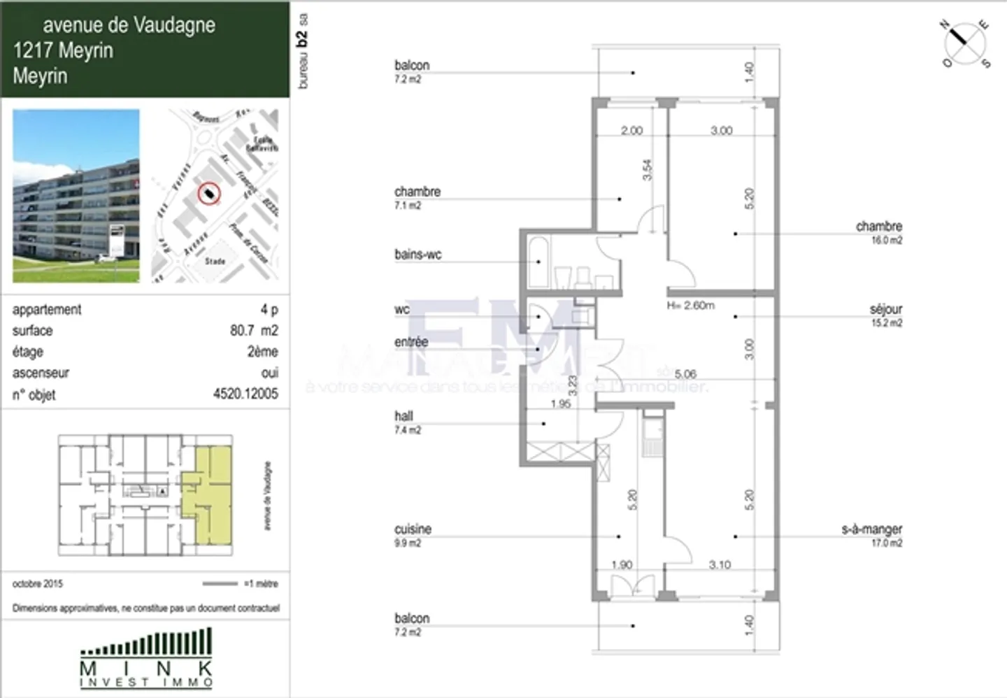 Meyrin, Avenue de Vaudagne, 4 pièces au 2ème étage, d'env. 81m2 - Photo 9 of 9