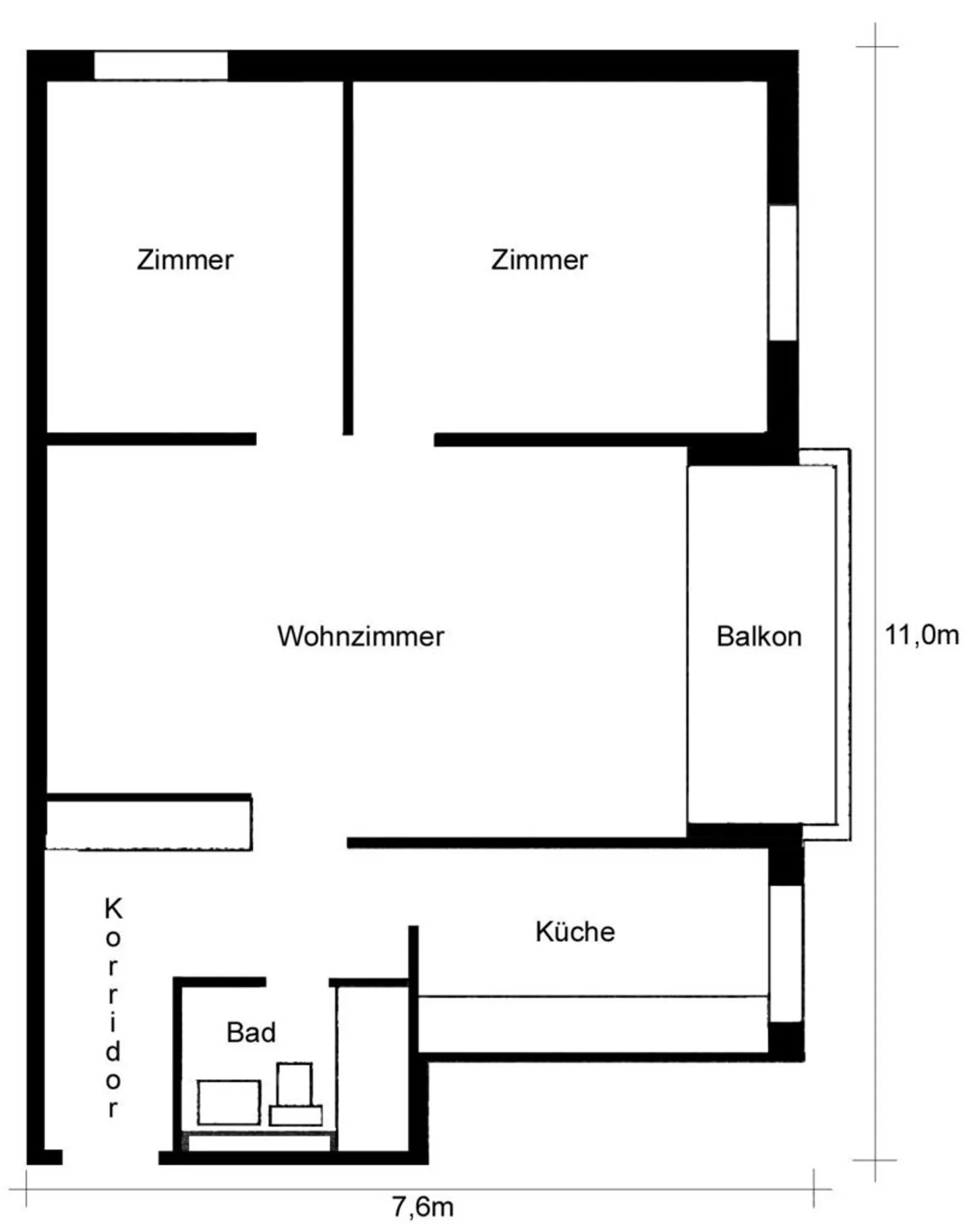 Grosszügige Wohnung mit grossem Balkon - Foto 2 von 8