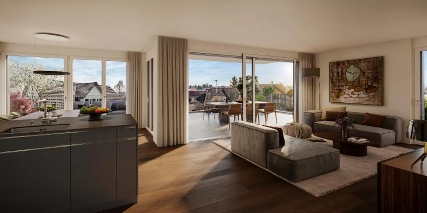 +++ Appartement de standing de 4,5 pièces en rez-de-chaussée pour familles dans une commune lacustre prisée +++ - Photo 1 sur 4