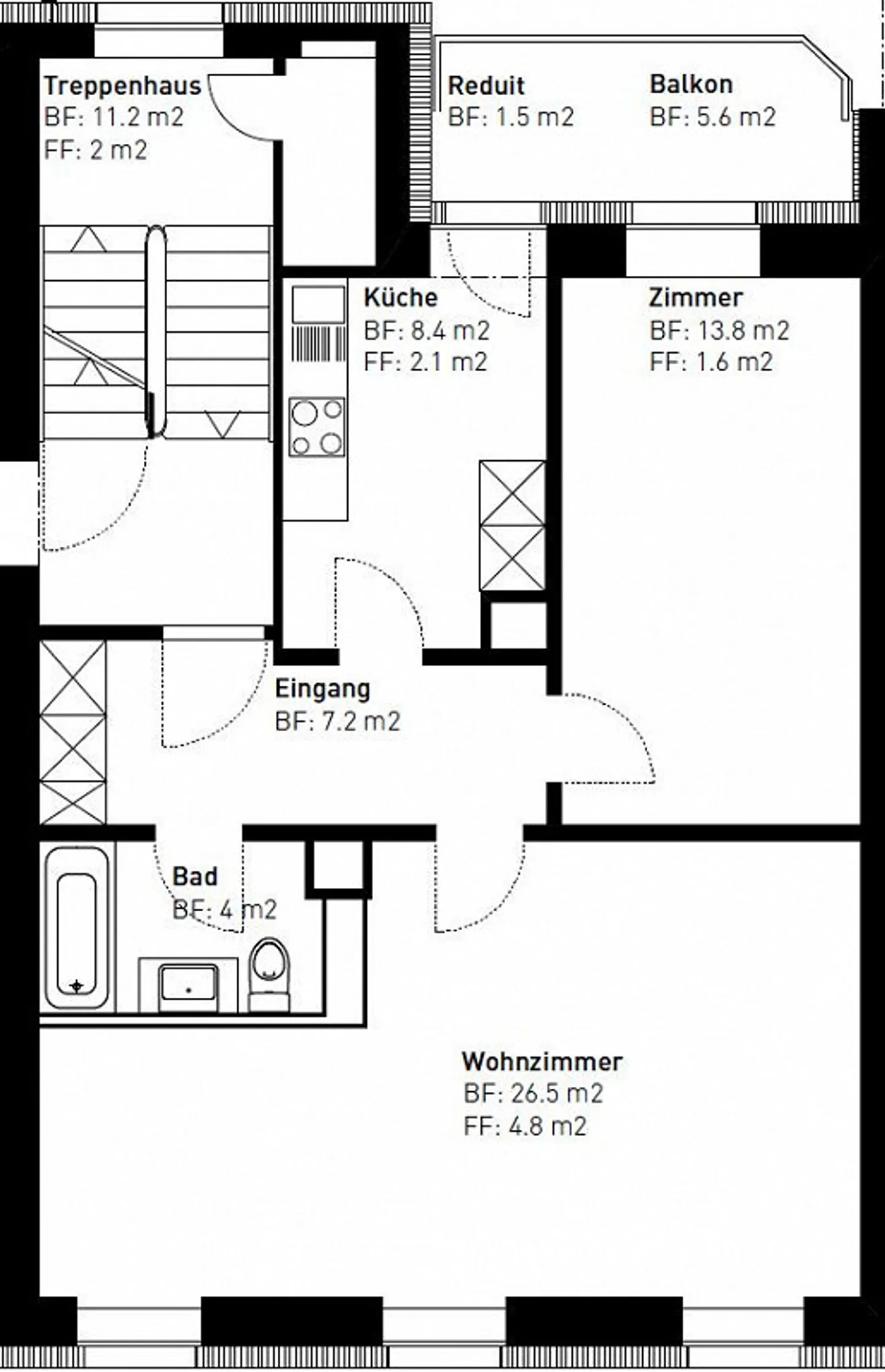 Appartamento 2.5 stanze appena ristrutturato in posizione centrale vicino al Reno - Foto 8 di 8