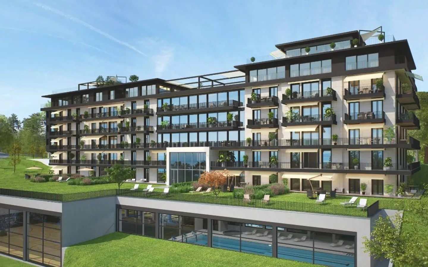 Magnifique appartement en attique de 5,5 pièces avec piscine privée à Chexbres à vendre - Photo 5 sur 12