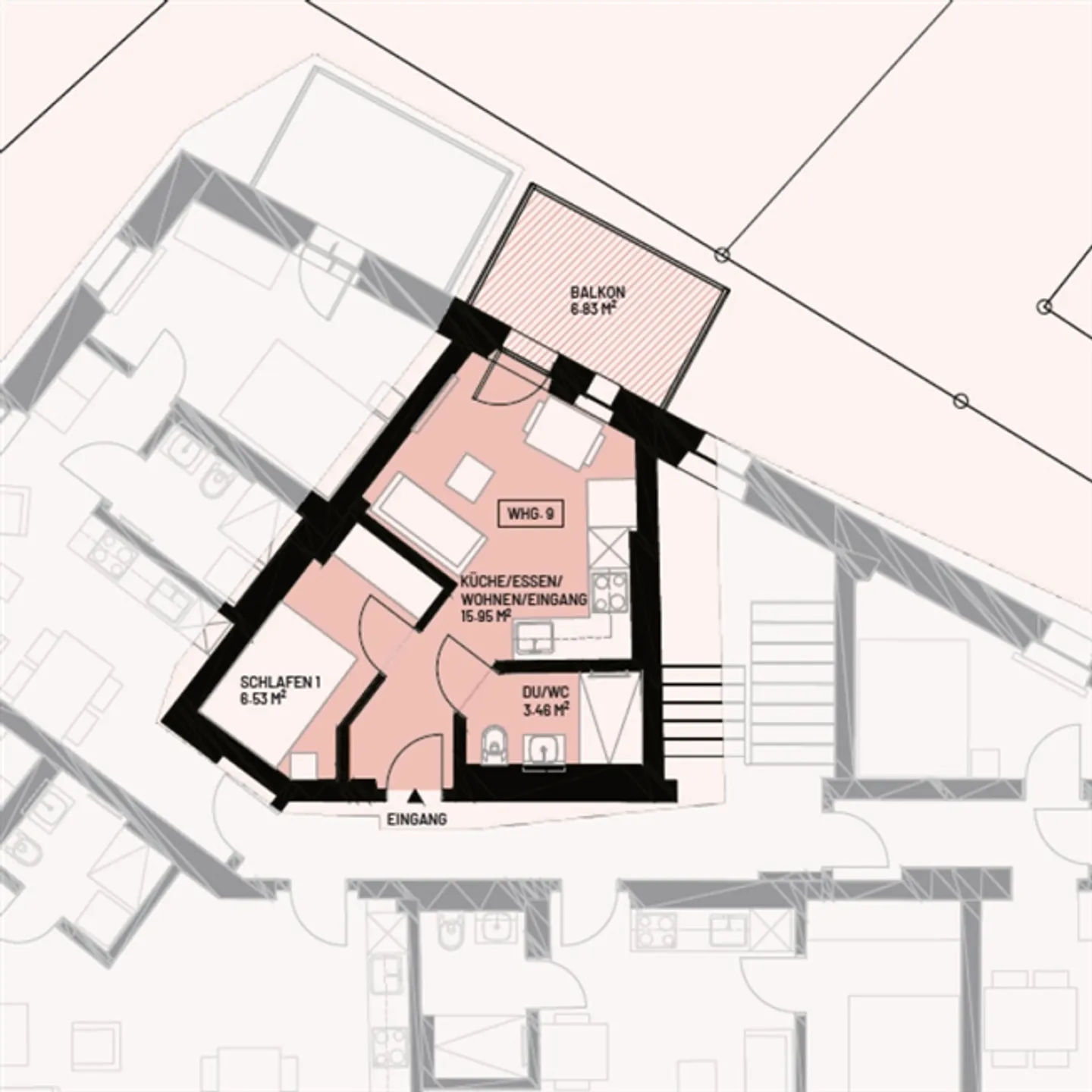 «NEUBAU Kernsanierte 2.5-Zimmer Wohnung mit Balkon» - Foto 5 von 5