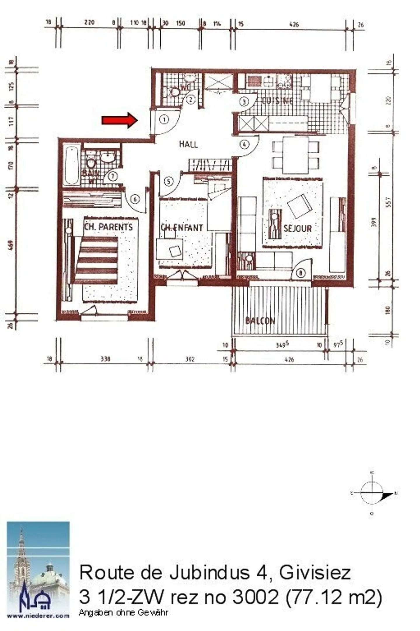 Appartamento 3.5 locali al piano terra con balcone - Foto 9 di 9